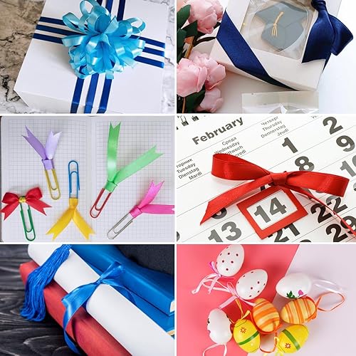 Miniatura 7 de Cinta blanca de 1-12 pulgadas, 25 yardas de cinta de satén sólido para envolver regalos, guirnaldas de Navidad, adornos de árbol de Navidad, hacer