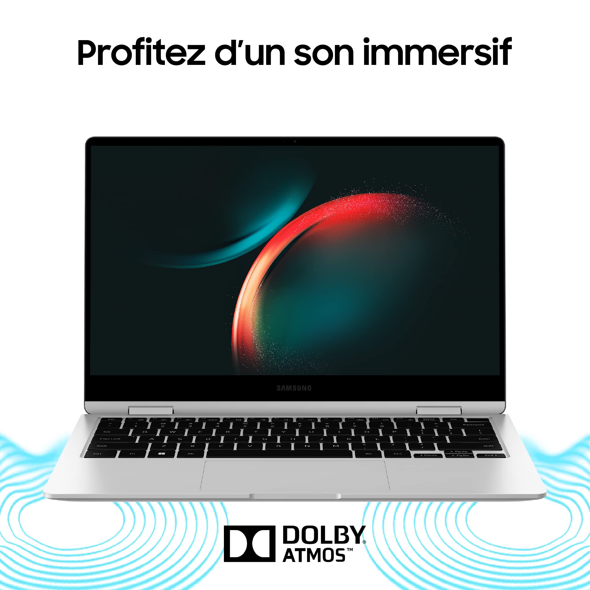 PC Portable convertible Samsung -Galaxy Book 3 360 -13,3 Super AMOLED - Core i5-1340P -RAM 8Go -256Go SSD -Iris Xe -Win 11 -S Pe