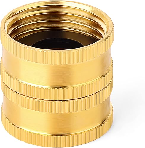 Miniatura 7 de TAISHER 2 paquetes de conectores de manguera GHT hembra de latón de 34 pulgadas, adaptador de manguera giratoria doble hembra, accesorios y
