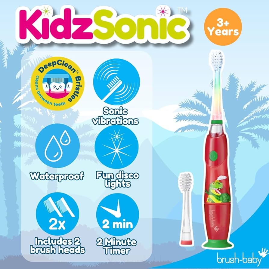 Amazon.com: Brush‑Baby - KidzSonic Dinosaur Kids Electric