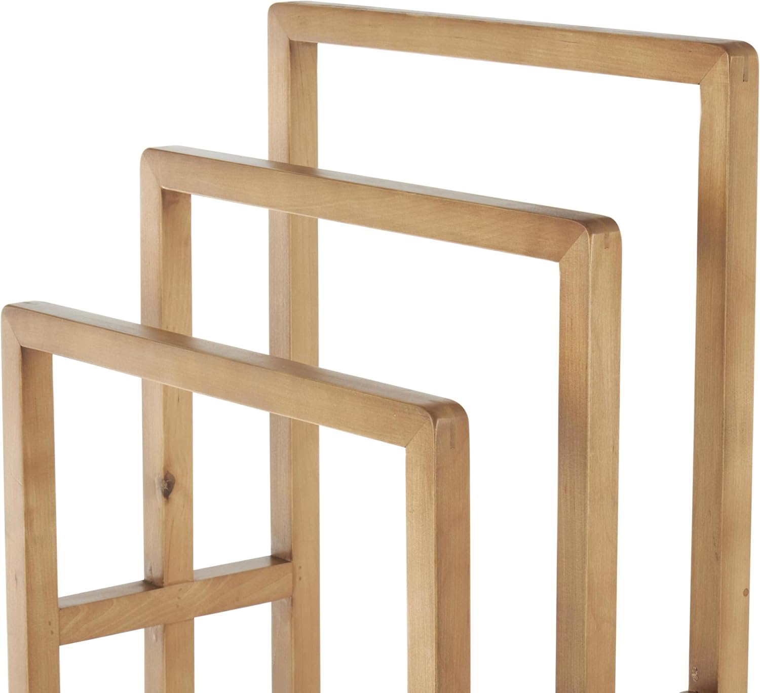 Deco 79 Wood Sleek Modern Quilt Rack, 18" x 12" x 33", Brown