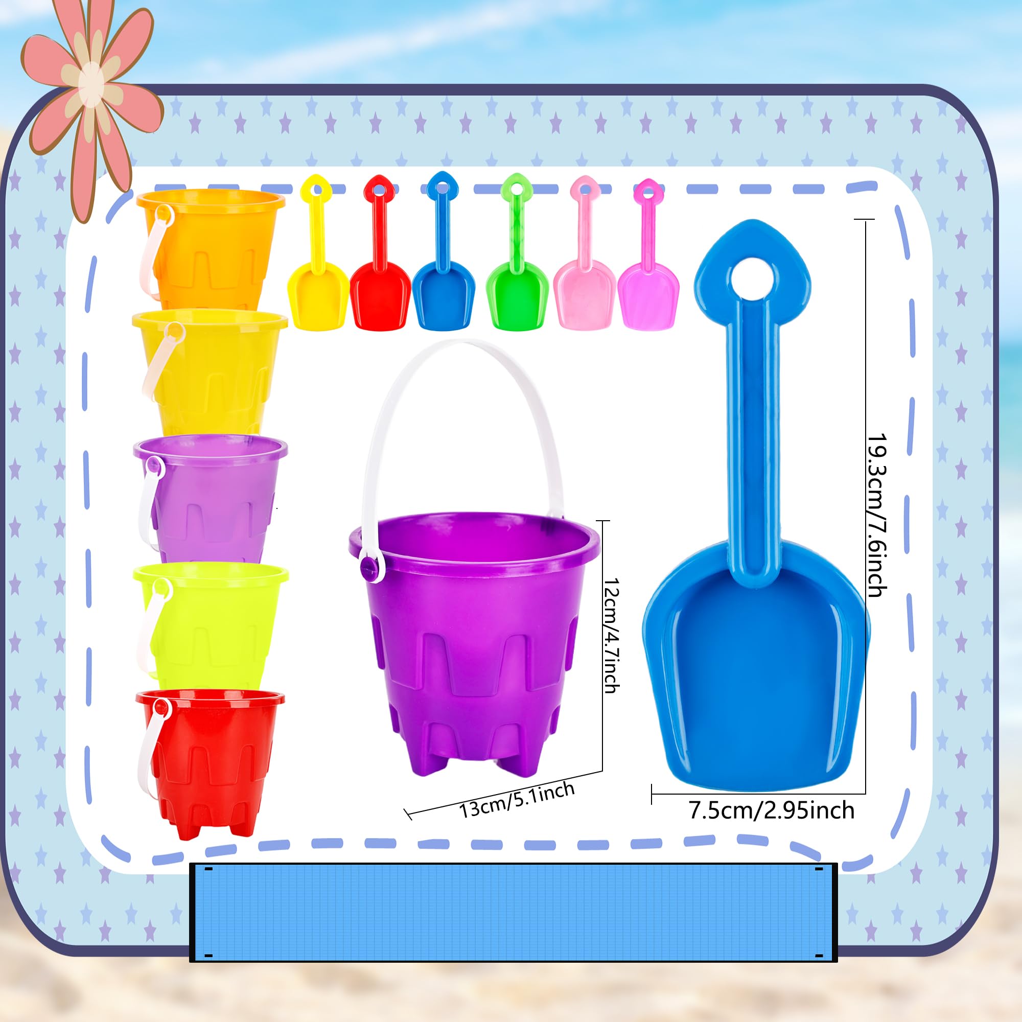 Lot de 60 seaux et pelles de plage - 30 mini seaux en plastique - 30 pelles à sable - Seau à sable en vrac pour l'été, la plage, la piscine, les fêtes