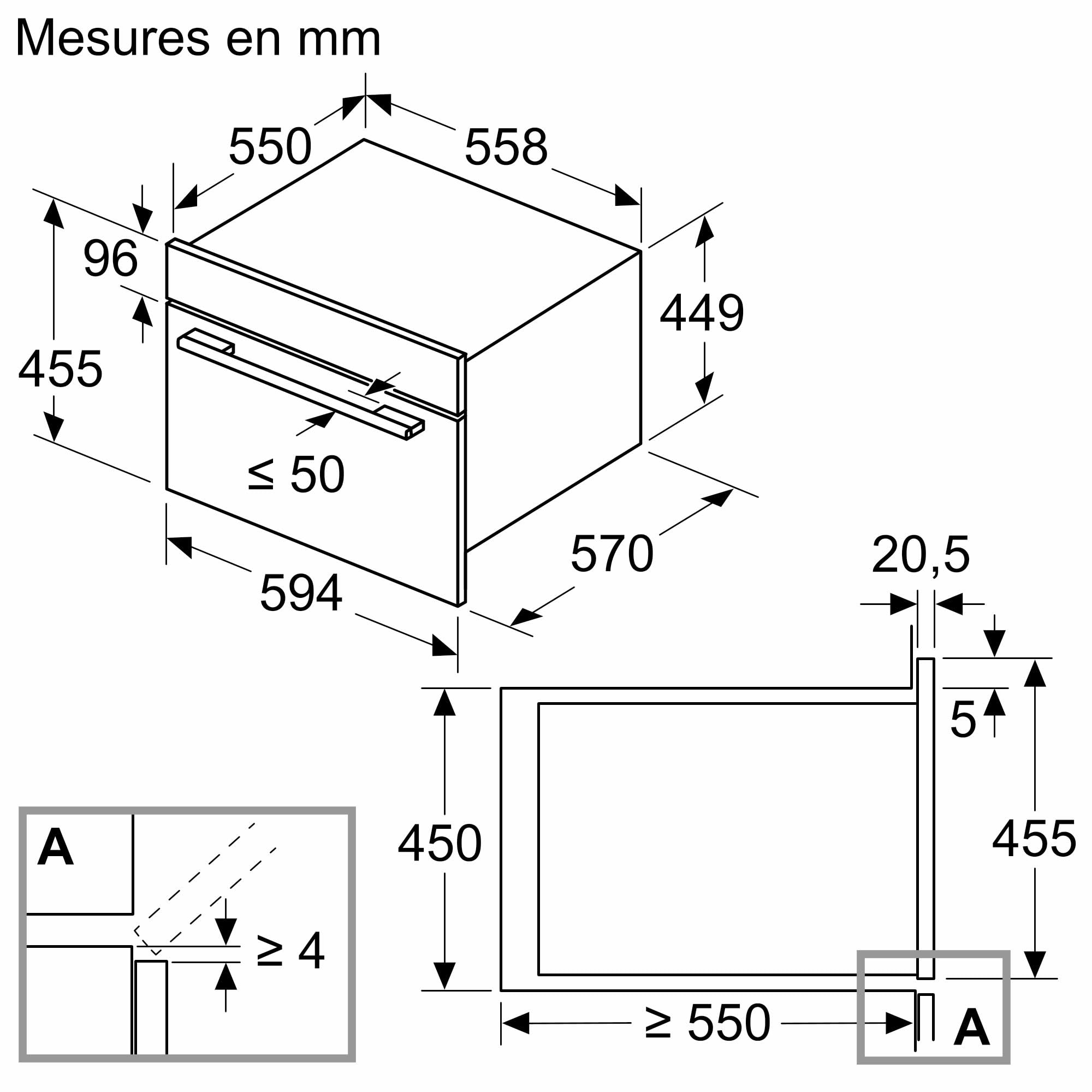 Bosch CMA583MB0, Série 4, Four micro-onde combiné, Encastrable, Noir