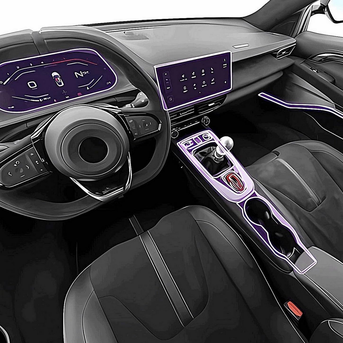 Película protectora de TPU premium para consola Mercedes Benz GLE 2024 RHD
