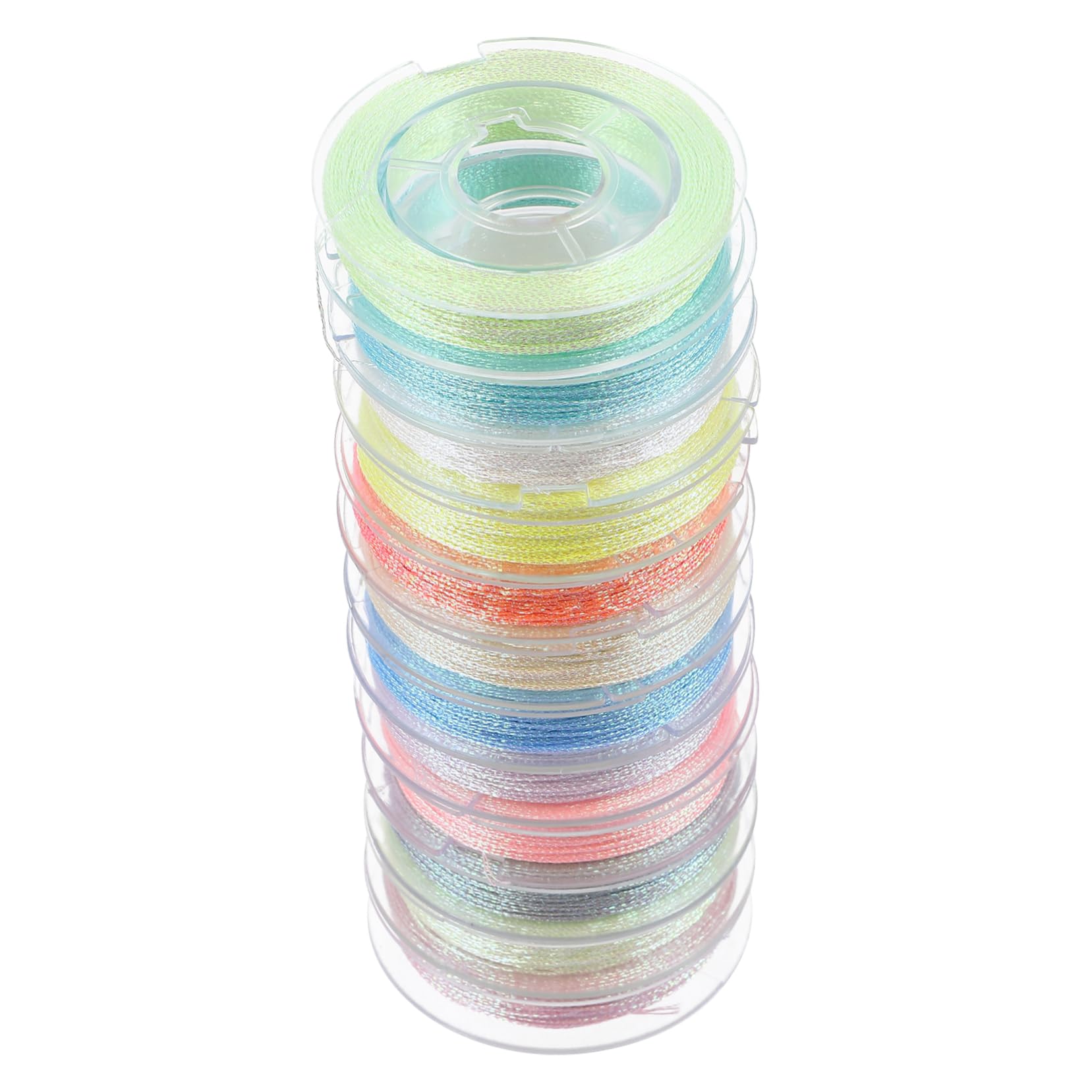SHINEOFI Hilo De Bordar Luminoso Embroidery Thread Puntada Hilo De Bordar De Plata Hilo Para Maquina De Coser Multi Accesorios De Costura Hilo De Bordado Poliéster 12 Rollos*4