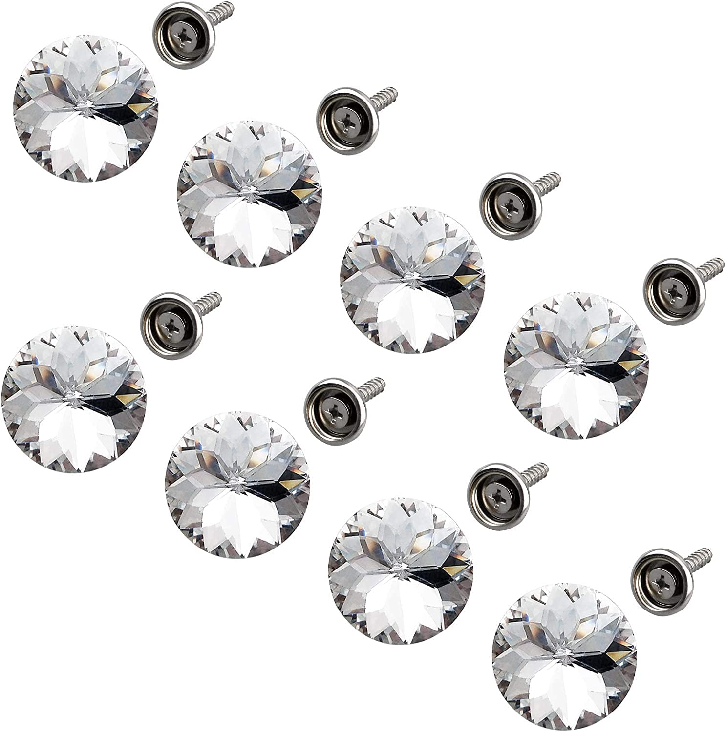 Niewidoczne zatrzaski guziki do szycia, kryształowy guzik, 50 szt. 25 mm jasne diamentowe guziki świecące guziki okrągłe ozdobne guziki Bling Snap Design Kryształowe guziki do szycia (Redbud)