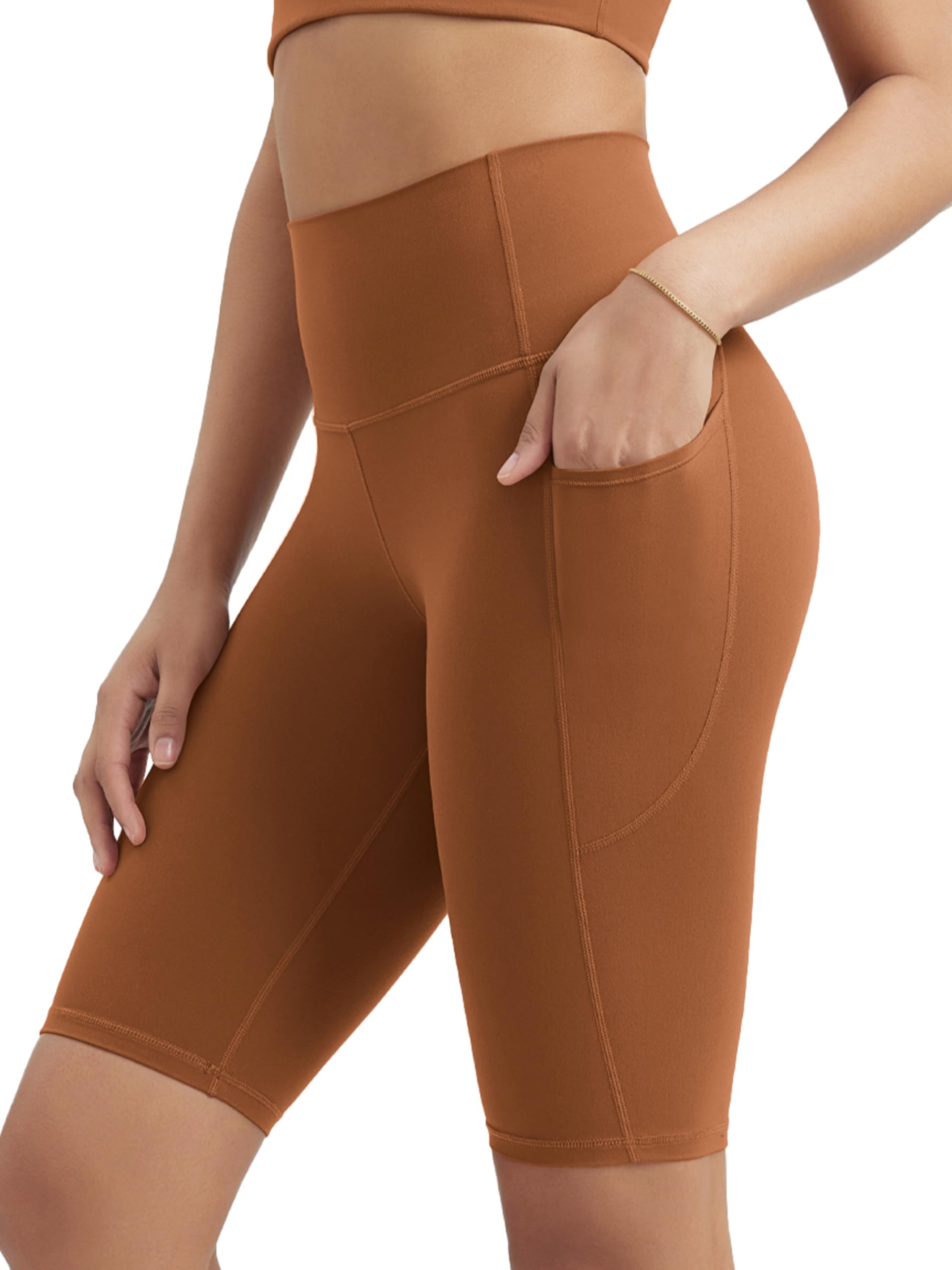 ODODOS Women's High Waist Lounge Yoga Shorts with Pockets, 4"/6"/8"/10" Buttery Soft Biker Shorts