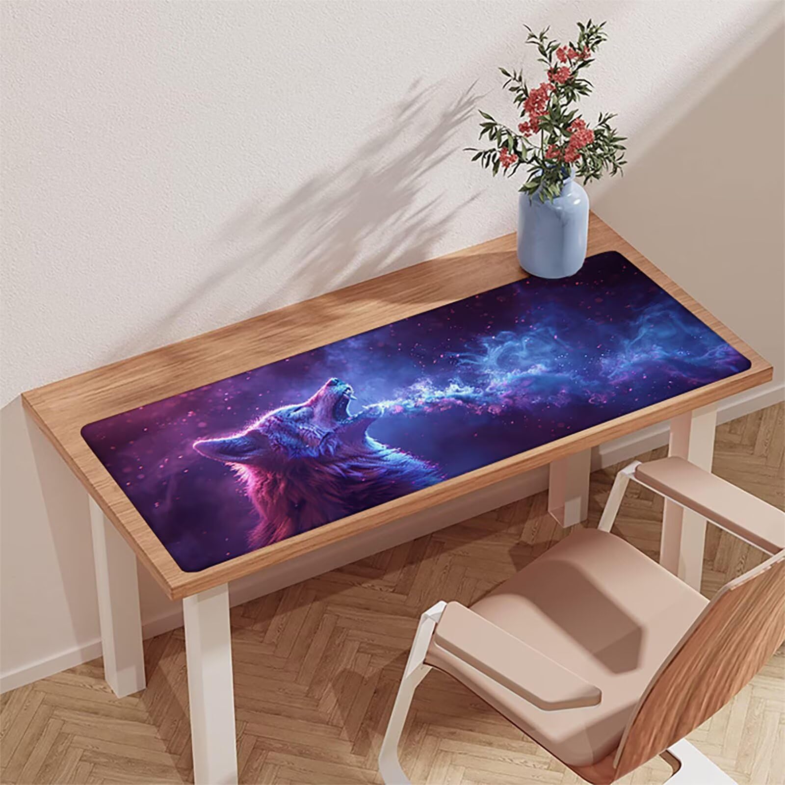 Azul Alfombrilla Ratón XXL 1600x800x3mm, Lobo Grande Mouse Pad I-4504 | Alfombrilla Ratón Gaming Mejora la Precisión y la Velocidad, Alfombrilla Escritorio para Jugadores de PC, Oficina