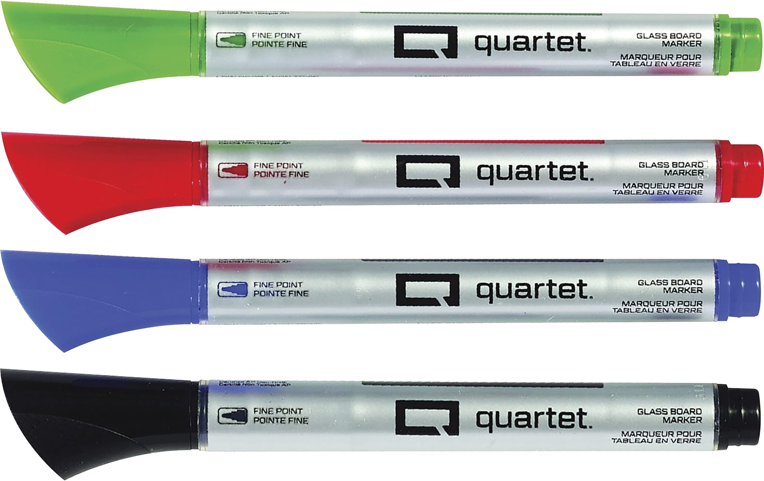 Quartet Glass Board Dry Erase Markers, Premium, Fine Tip, Assorted Colors, 4 Pack (79555)