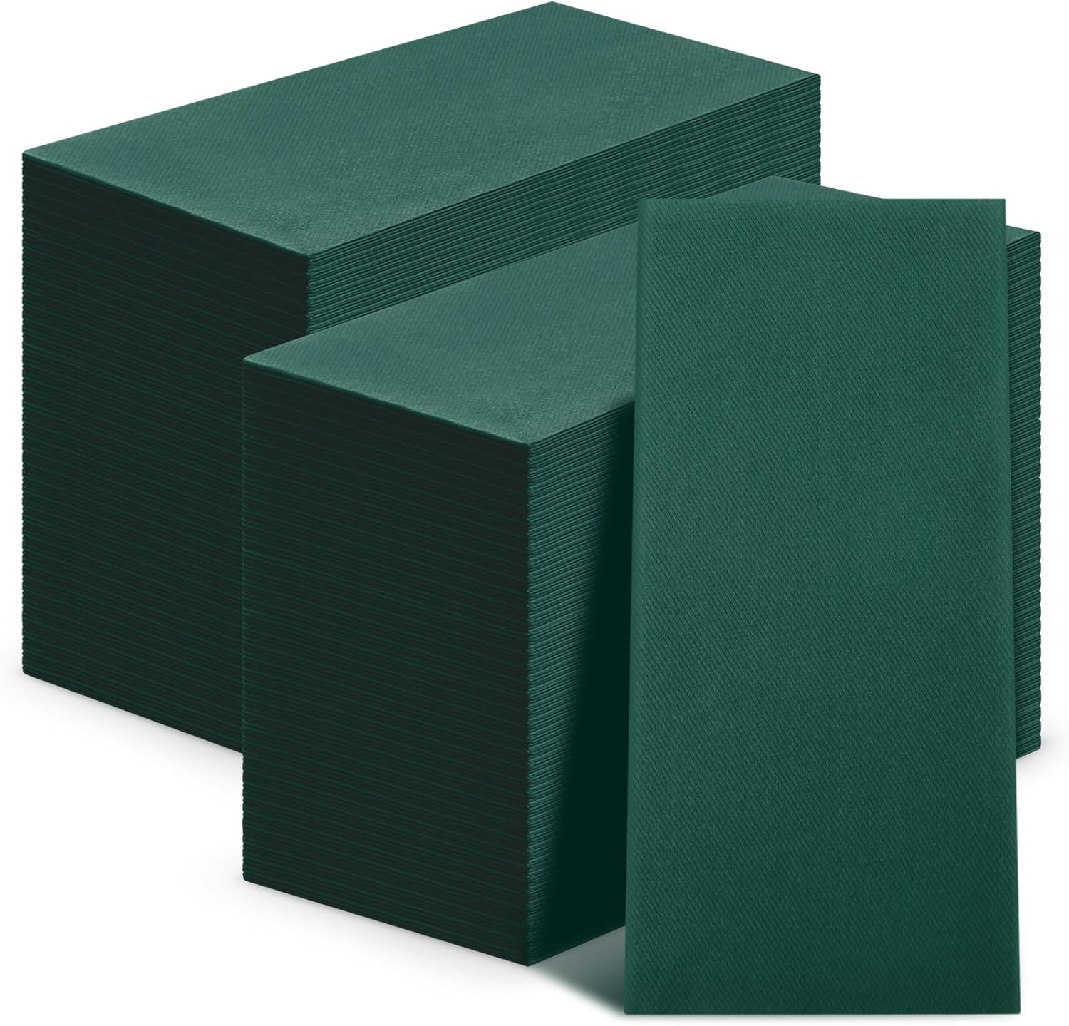 Qilery 100 Pcs Linen Feel Disposable Dinner Napkins Decorative Paper Napkin 17"x12" Paper Soft Hand Towel Absorbent Disposable Guest Towel for Kitchen Wedding Party(Green)