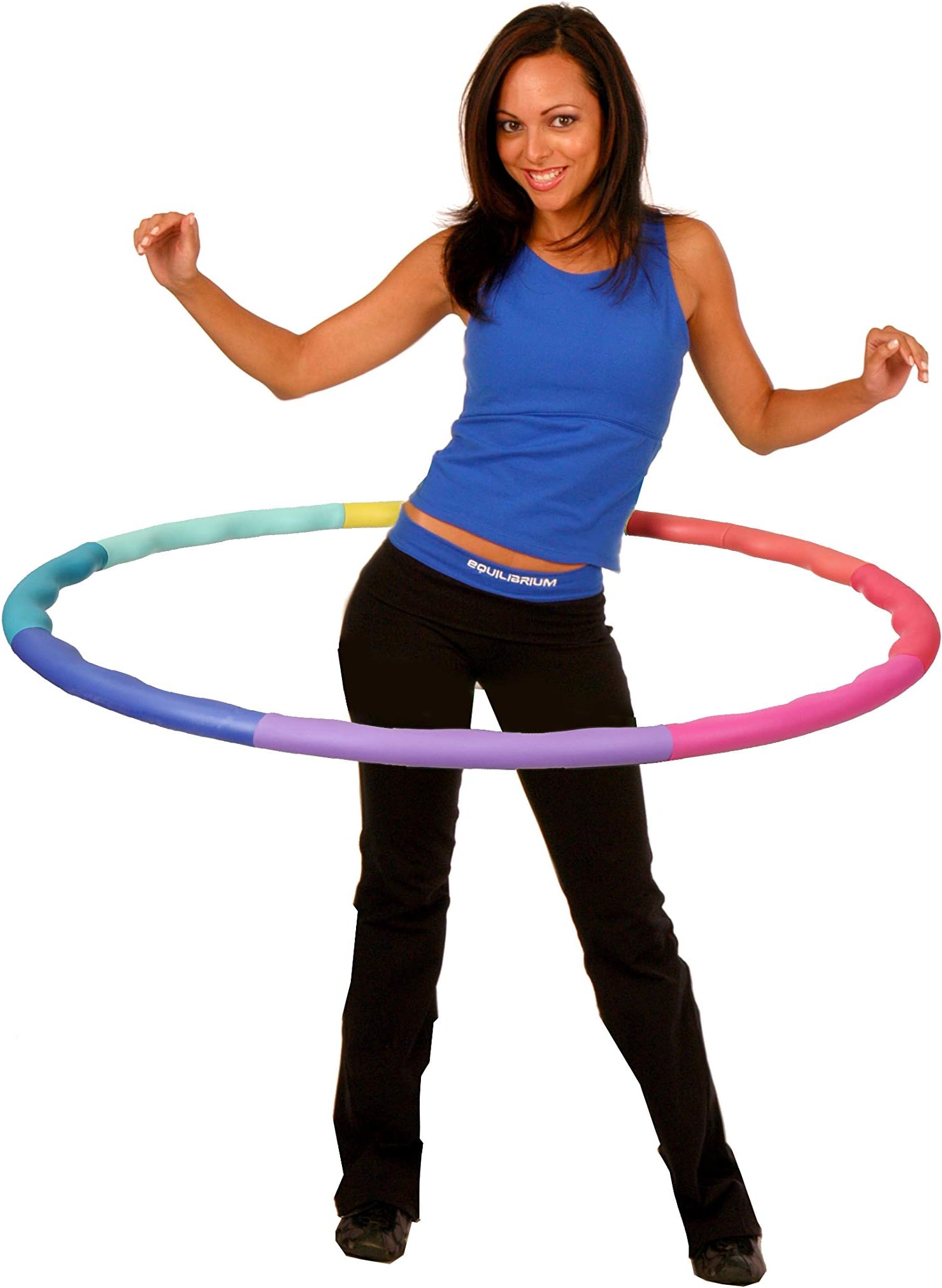 Weighted Hula Hoop, ACU Hoop 2S - 1.5 lb Small, Fitness Exercise Sports Hoop (Rainbow Colors)