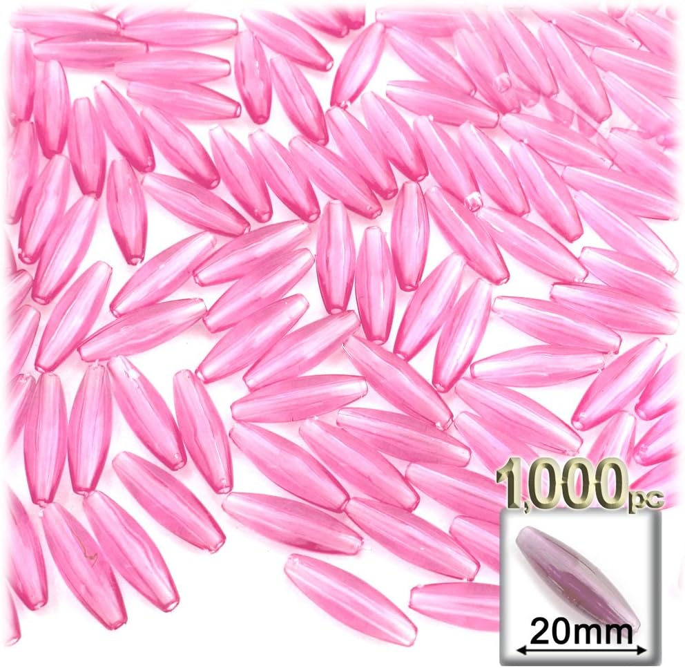 The Crafts Outlet 1000-Piece Plastic Spaghetti Transparent Smooth Beads, 20mm, Sun Yellow