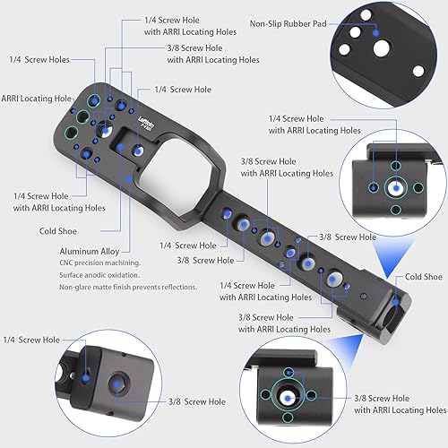 Miniatura 2 de LEFTFOTO Soporte de extensión de mango compatible con unidad de mango XLR para Sony Cinema FX3 FX30, agarre de soporte de extensión con zapata fría,