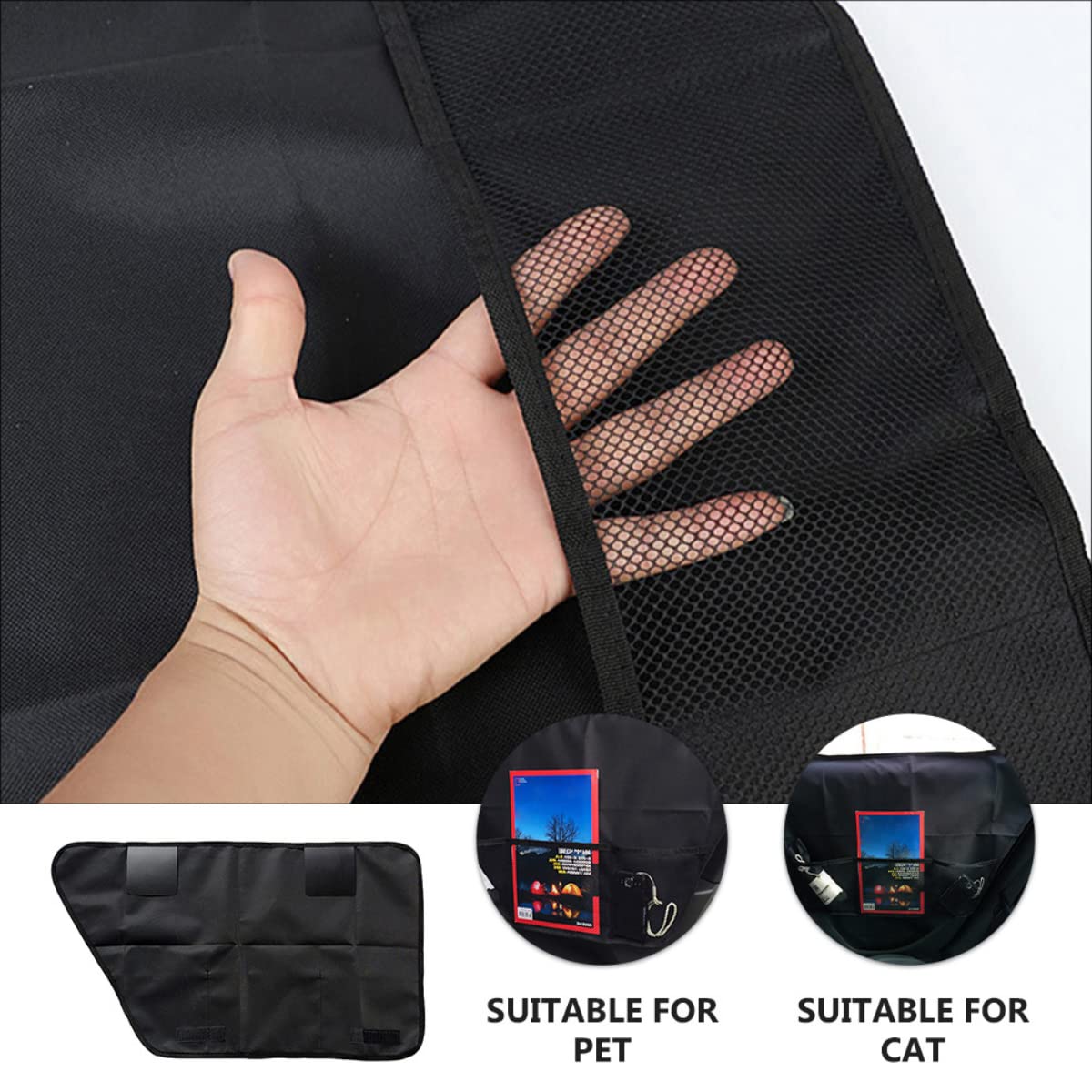 Paquete de 2 protectores de puerta de coche para perros – Protector de asiento trasero antiarañazos – Tela Oxford, negro – Suministros para mascotas – Accesorios de coche para perros