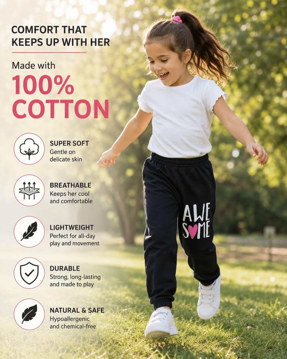 T2F Pantalón Deportivo (Pack de 5) para Niñas