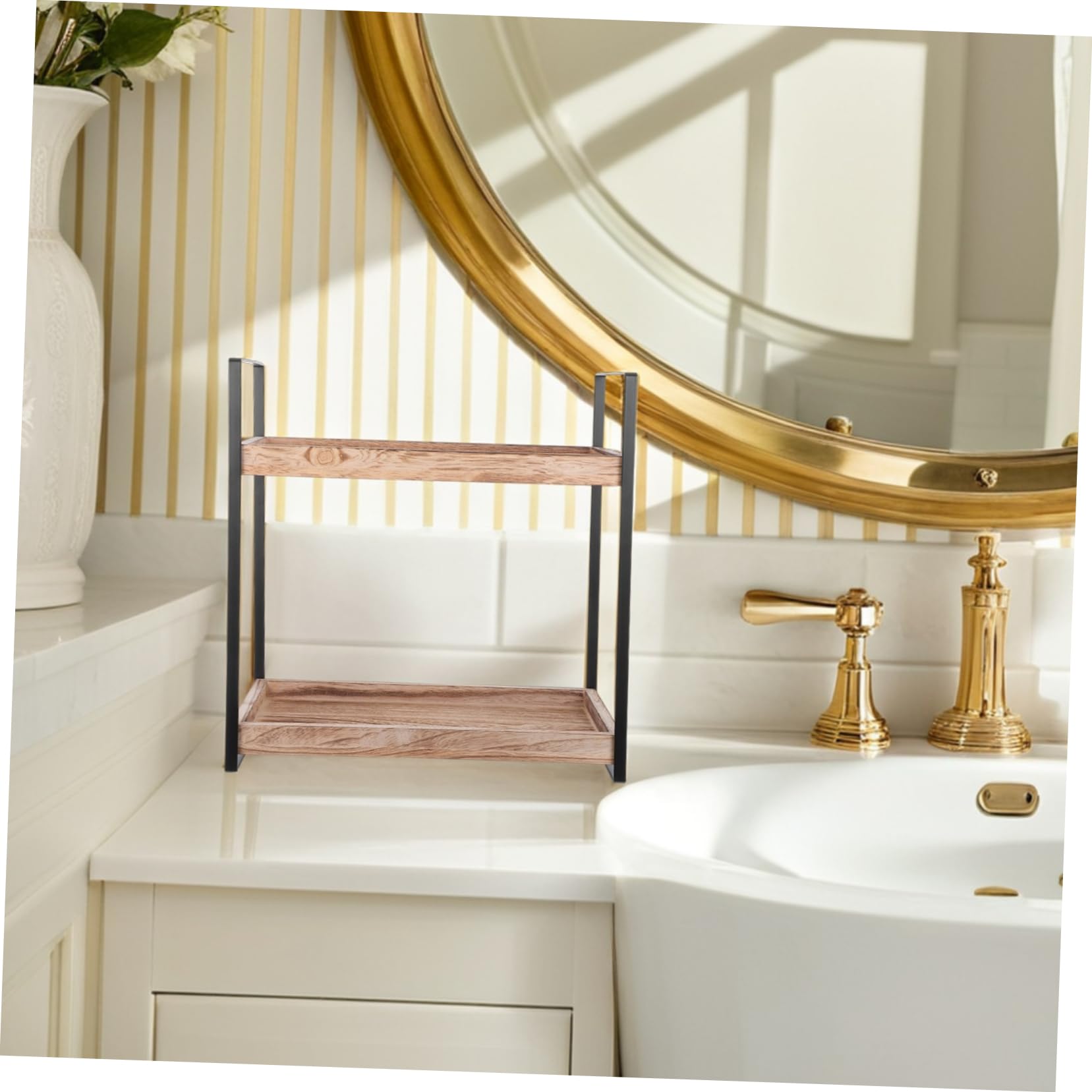 Stehendes Gewürzregal Aus Holz Für Küchentheke Regal Als Badezimmer-organizer Für Toilettenartikel Eckregal Zum Aufbewahren Von Kosmetik Und Dekor