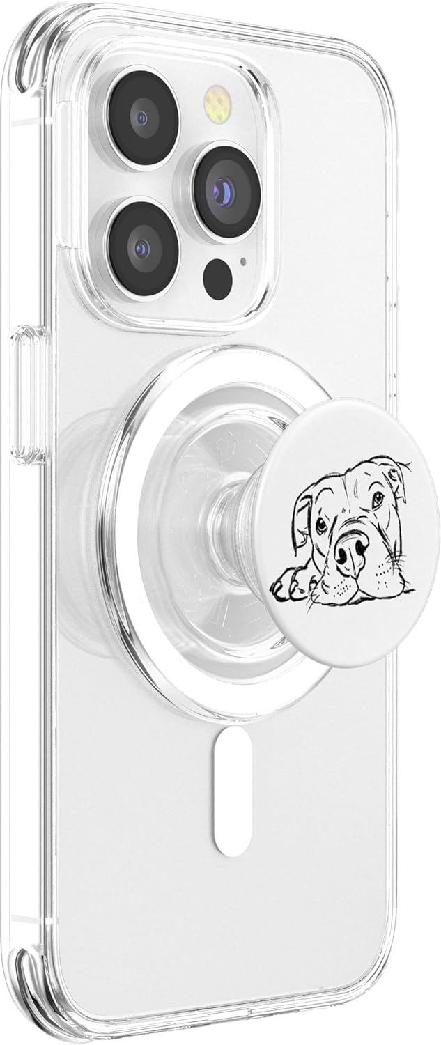 Pit Bull Drawing, Pittie Drawing, Pit Bull Sketch, Bulldog PopSockets PopGrip for MagSafe