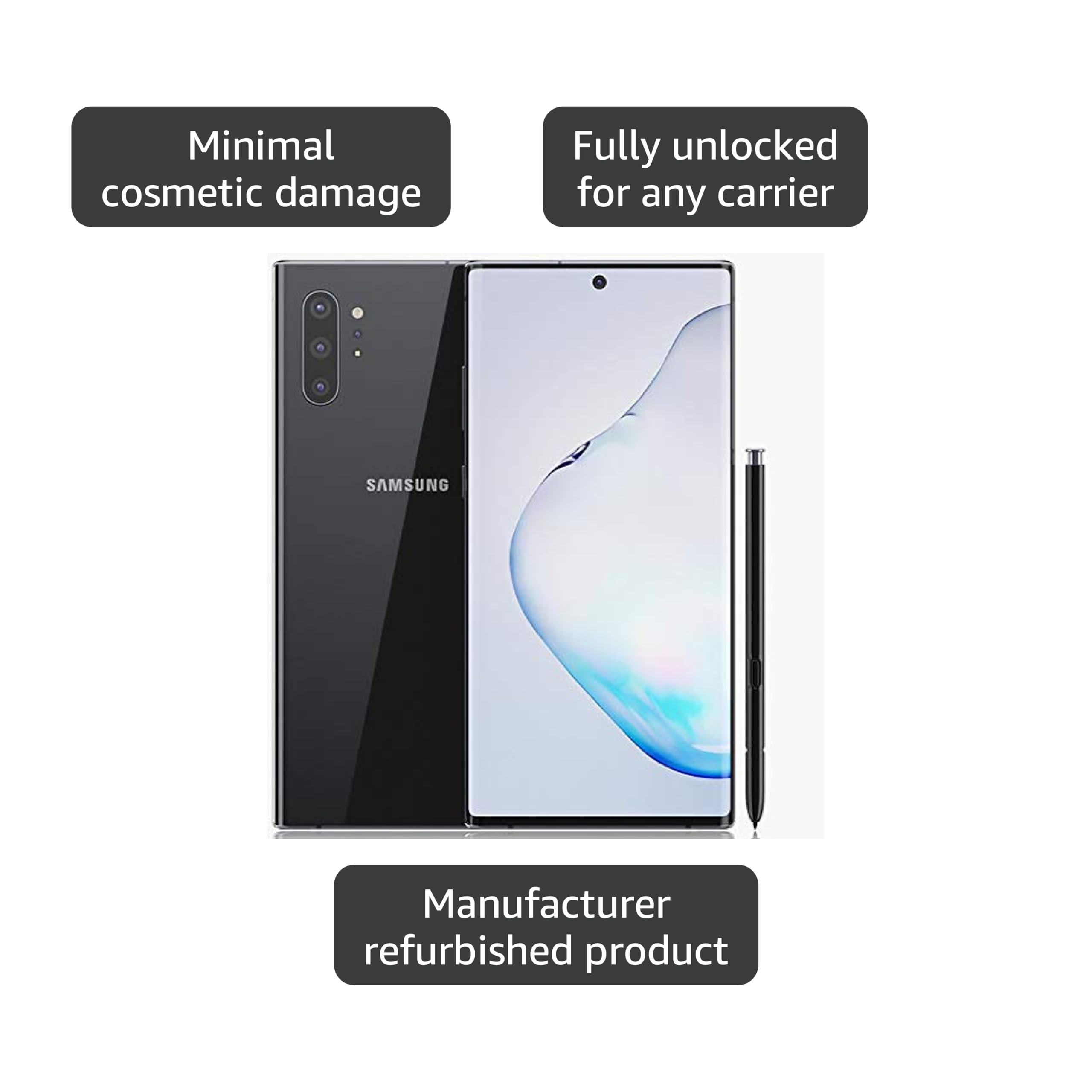 Amazon.com: Samsung Galaxy Note 10+, 256GB, Aura Black - Fully