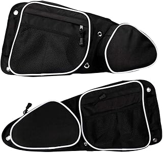 UCARE 2 Pcs UTV Side Door Bags for Polaris RZR, UTV Front Door Side Storage Bag Set with Knee Pad for 2014-2019 RZR XP4 1000/2014-2019 XP1000/RZR Turbo/2015-2019 RZR 900 (White)