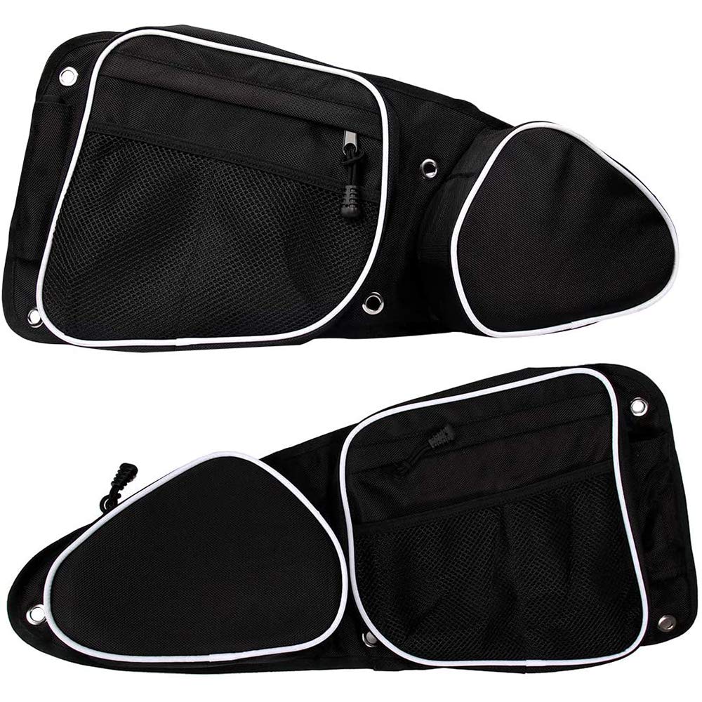 2 Pcs UTV Side Door Bags for Polaris RZR, UTV Front Door Side Storage Bag Set with Knee Pad for 2014-2019 RZR XP4 1000/2014-2019 XP1000/RZR Turbo/2015-2019 RZR 900 (White)