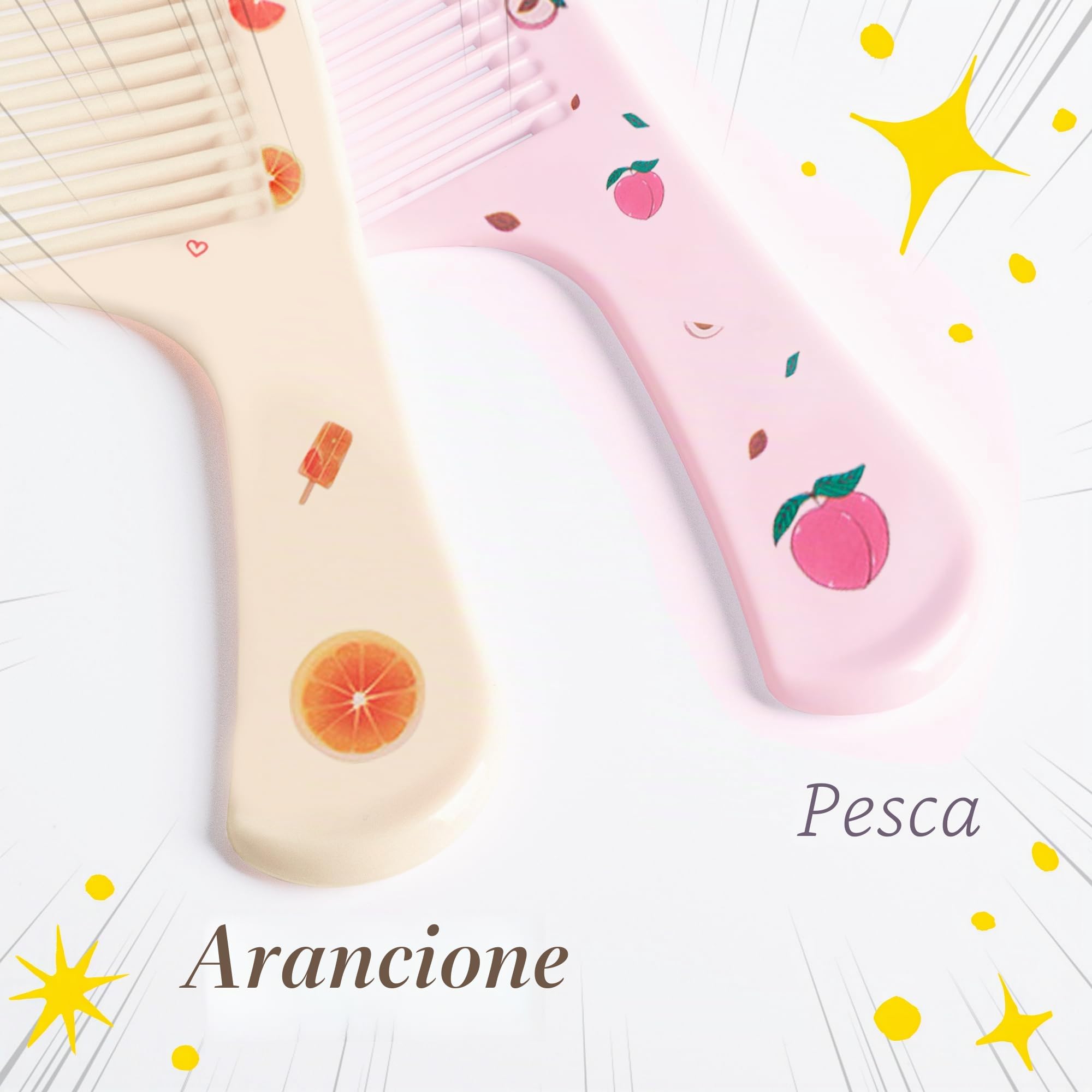 Set di 4 Spazzole per Capelli e Pettini Bambina, Pettine Districante per Capelli Bagnati e Asciutti, Spazzola a Coda di Ratto per Parrucchieri Ragazze e Ragazzi, Regalo Carino