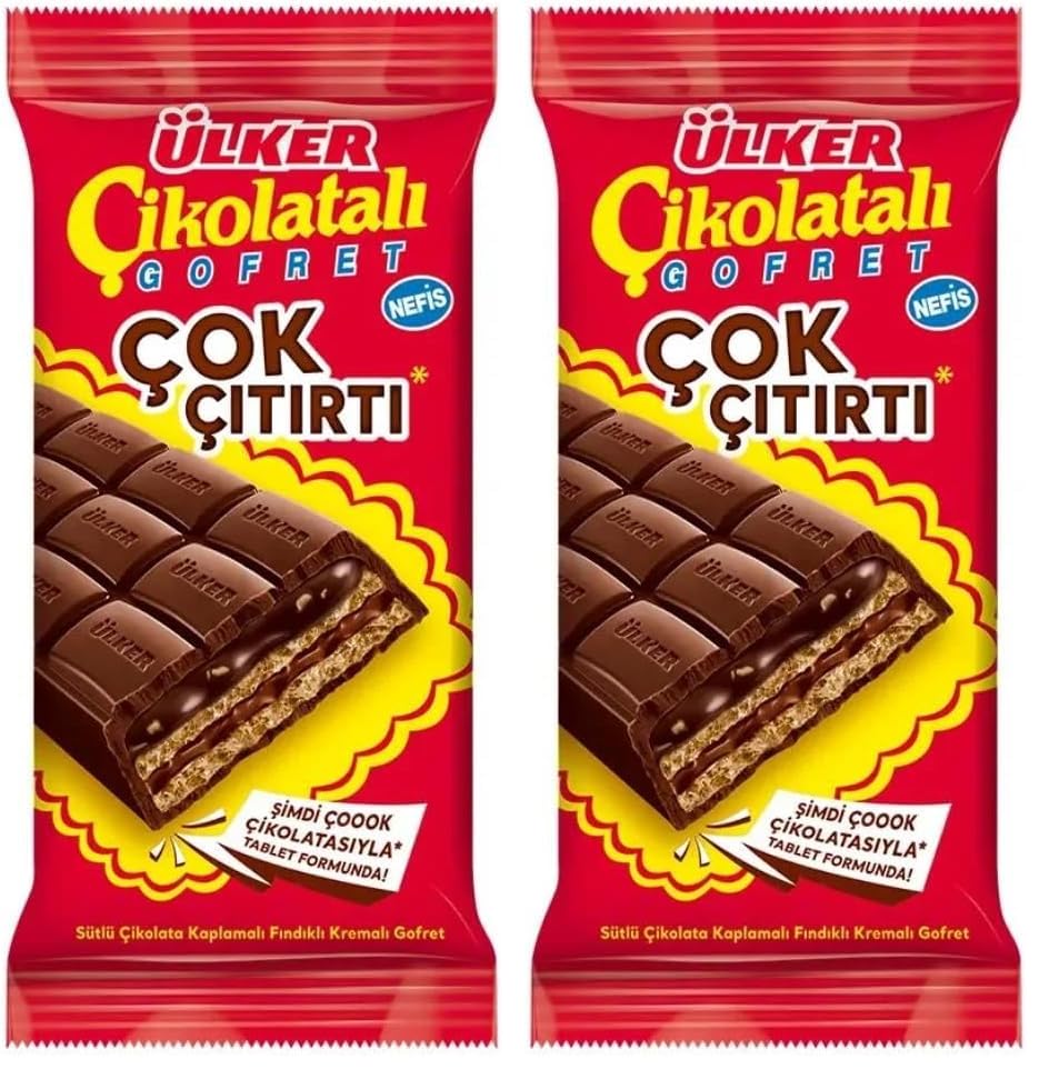 ÜLKER Dev Çıtırtı Çikolatalı Gofret, 100 Gr (2 paketi)