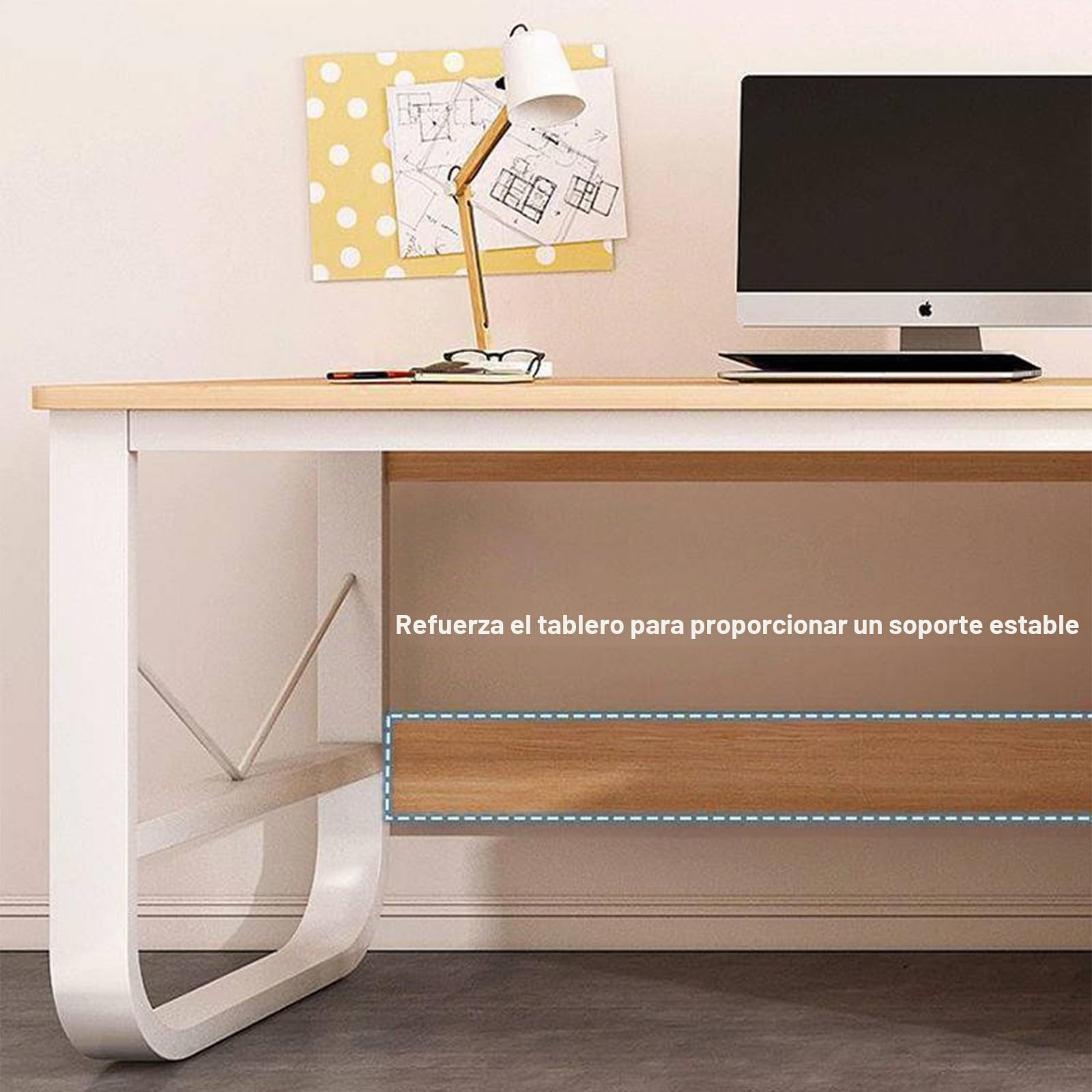 Escritorio Doble Grande de 200/240 cm, Escritorio para Juegos de computadora con cajones, Mesa de Estudio para Estaciones de Trabajo en casa y Oficina C,200 * 50 * 73CM