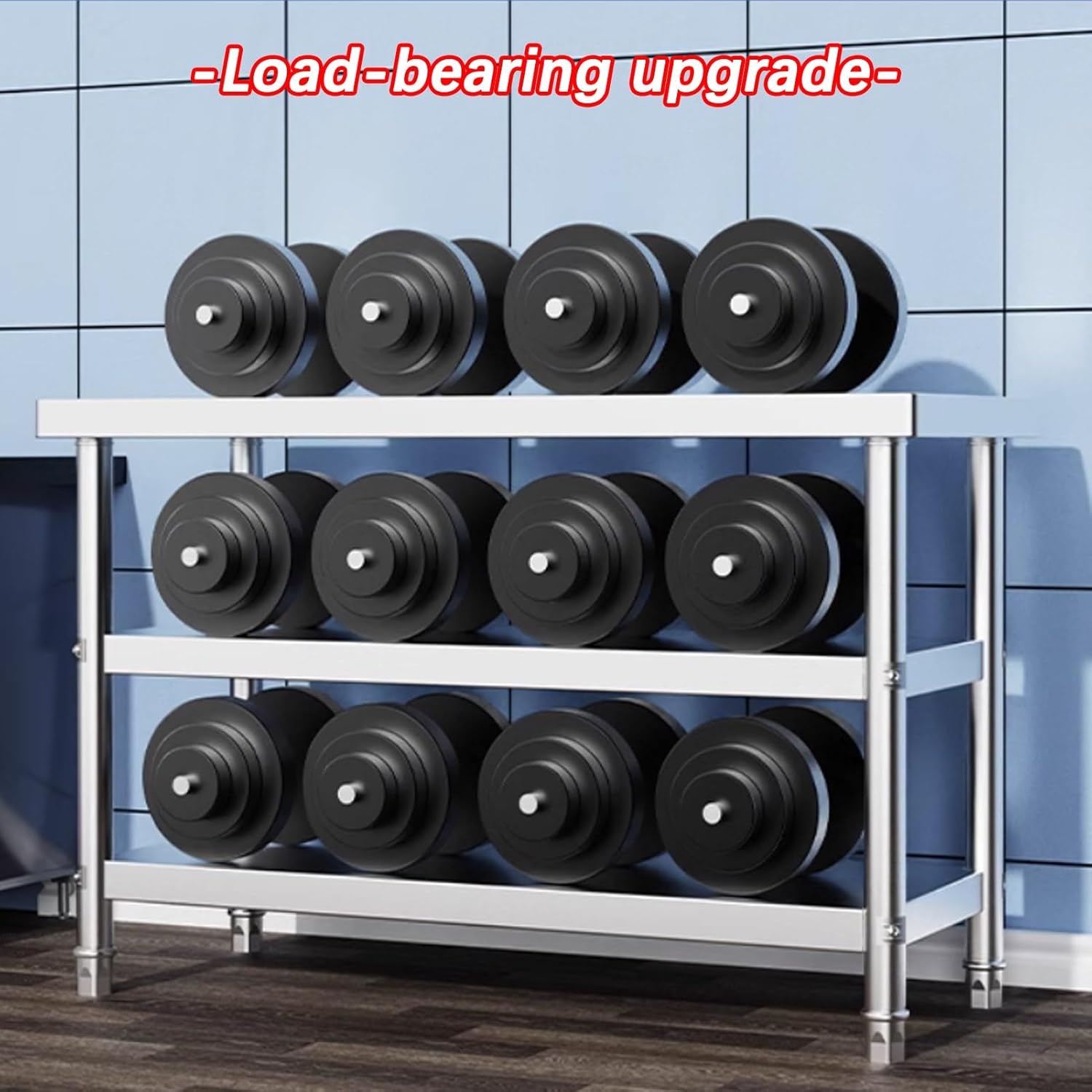 Stainless Steel Kitchen Worktop, Steel Prep Table, Food Prep Worktable, Heavy Duty Prep Worktable with Adjustable Feet, for Food Prep in Commercial and Home Kitchens(L80xW50cm/31.4x19.6in)