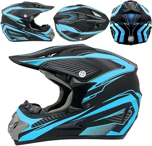 Miniatura 8 de Casco de motocross, casco de motocicleta ATV ATV para jóvenes y adultos, casco de bicicleta de montaña BMX de 4 ruedas para niños, certificado DOT,
