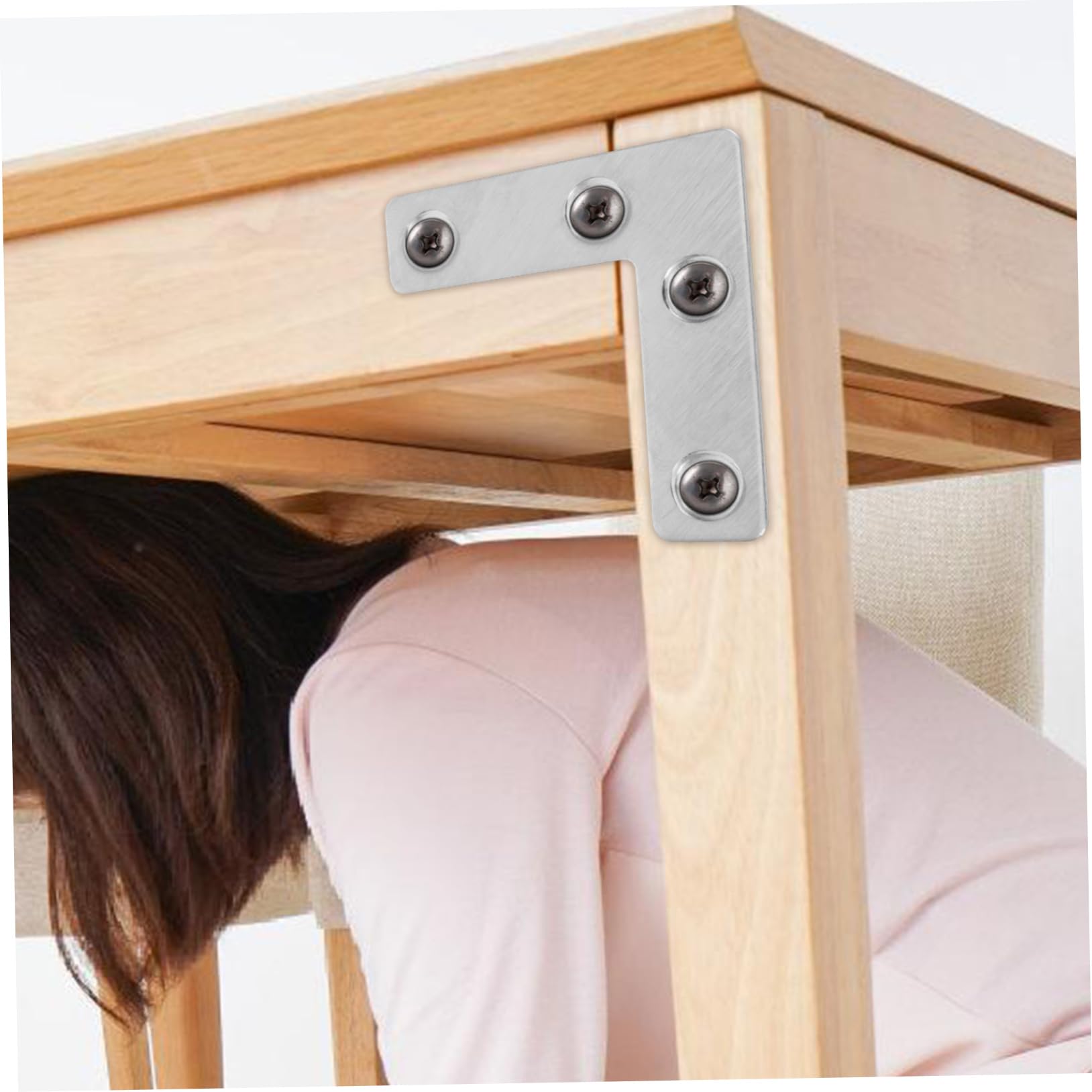 Mikikit 144pezzi Staffe Angolari Inox Per Armadi e Mobili Robuste Giunzioni Per Riparazioni e Fissaggio Design Piatto Per Uso e Resistente Alla