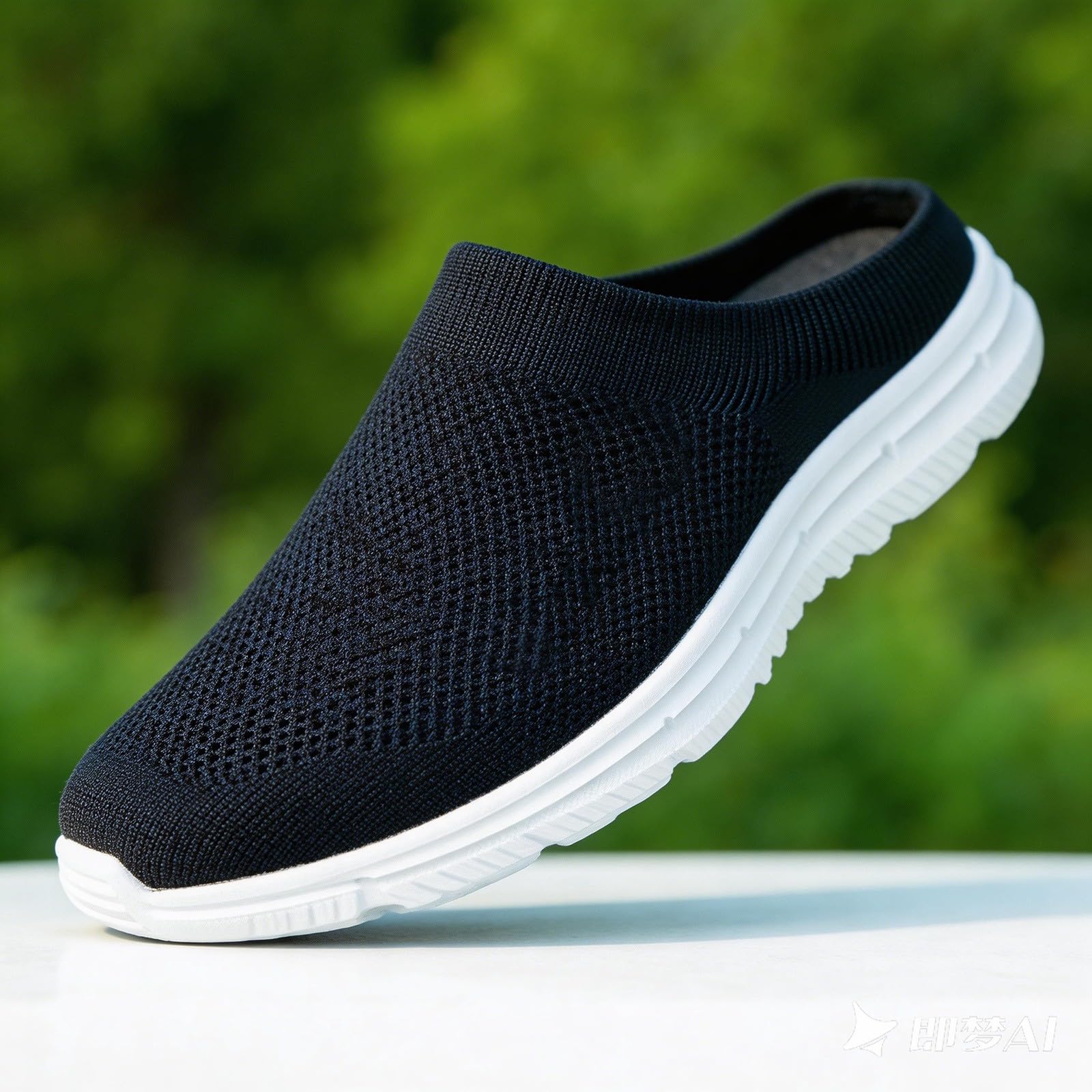 Męskie buty sportowe w stylu boho, wielokolorowe, wsuwane, oddychające, dzianinowe, bez pleców, lekkie chodaki do chodzenia po ogrodzie i na wakacje, NIEBIESKI, 40 EU