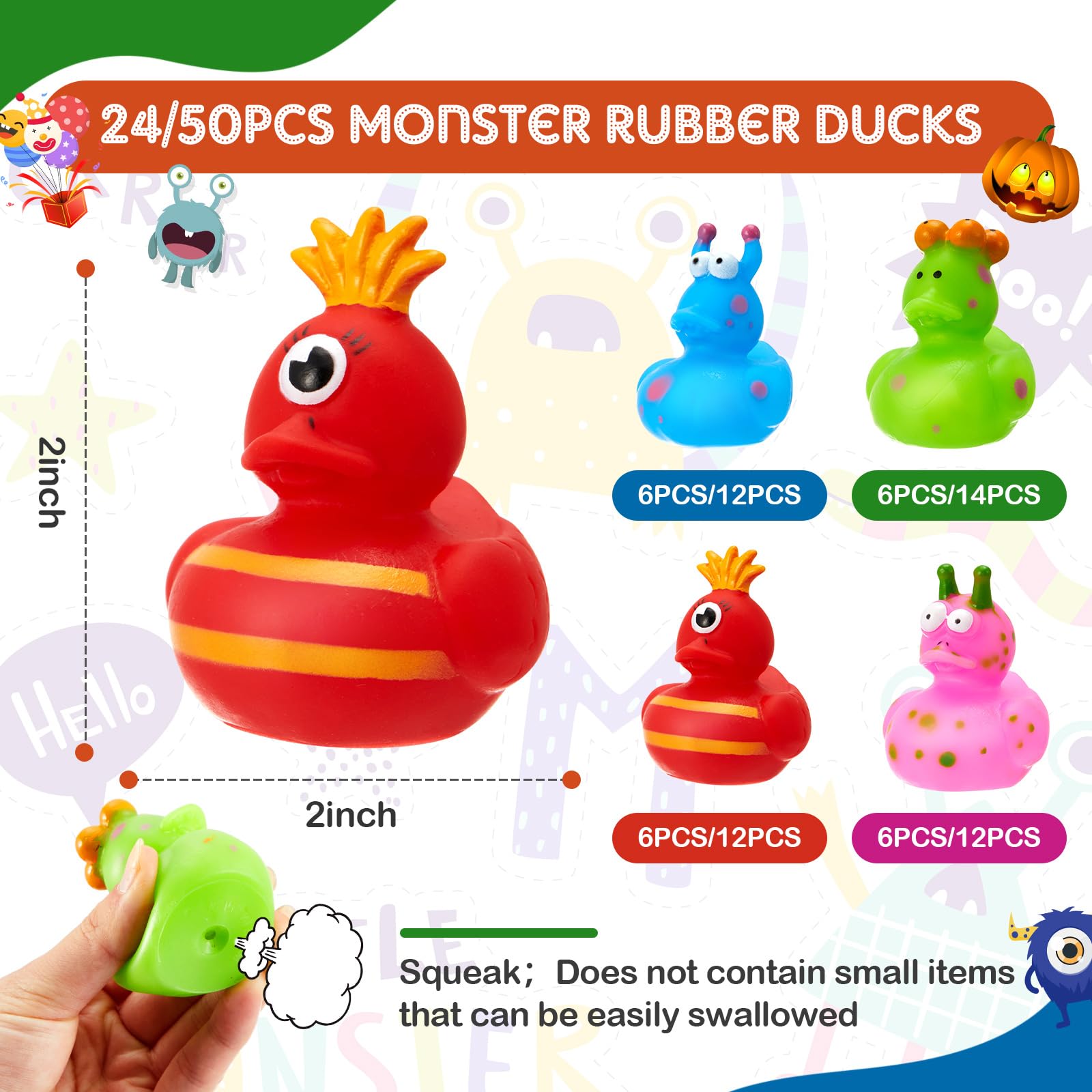 Amazon.co.jp: DEEKIN ゴム製アヒル モンスター 楽しいアヒル 50