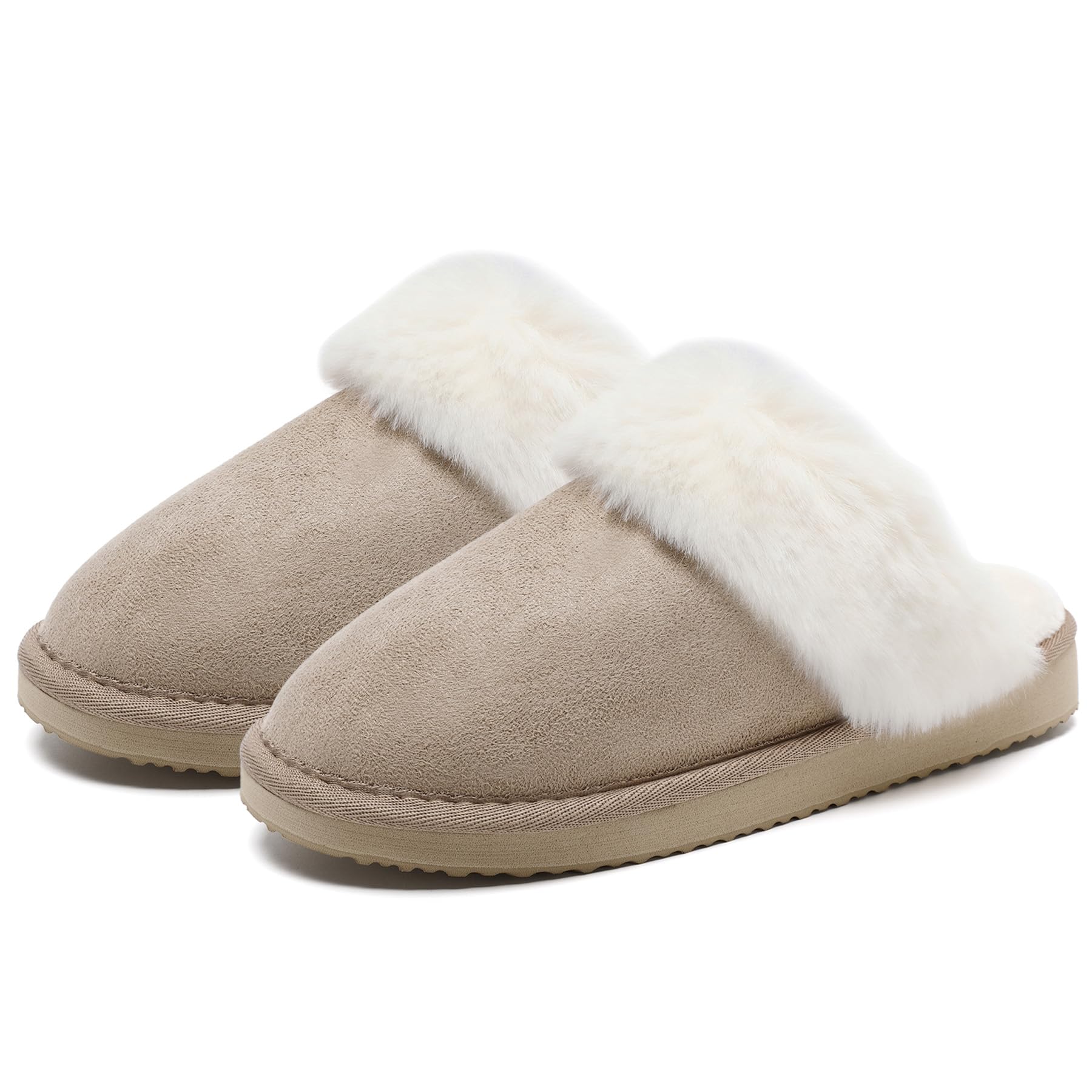 Guyarns Fuzzy House Slippers for Women,Memory Foam Womens Slippers Indoor and Outdoor Non-Slip Faux Fur Comfy Winter House Shoes