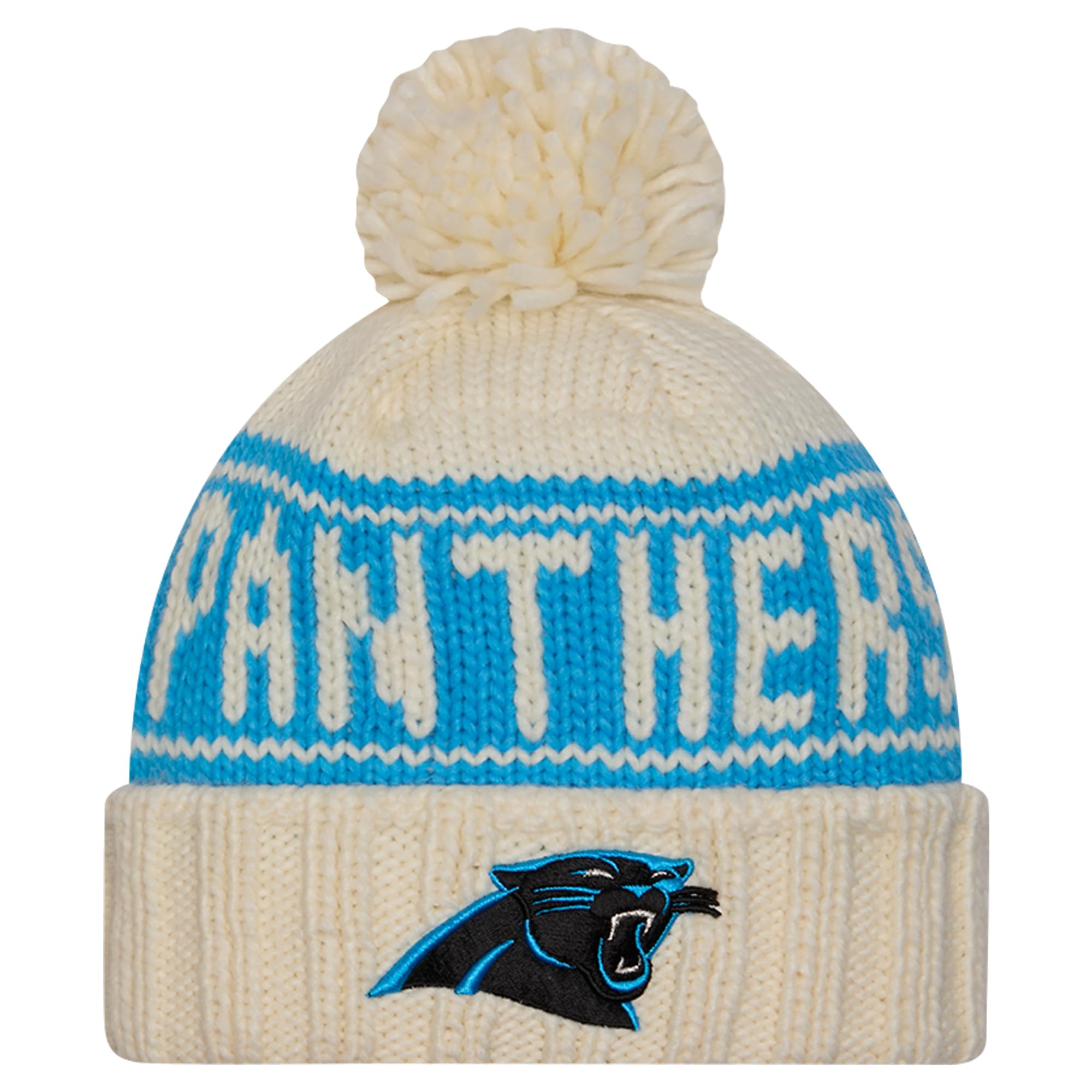 New Era Bonnet tricoté à revers avec pompon NFL 2024 pour femme