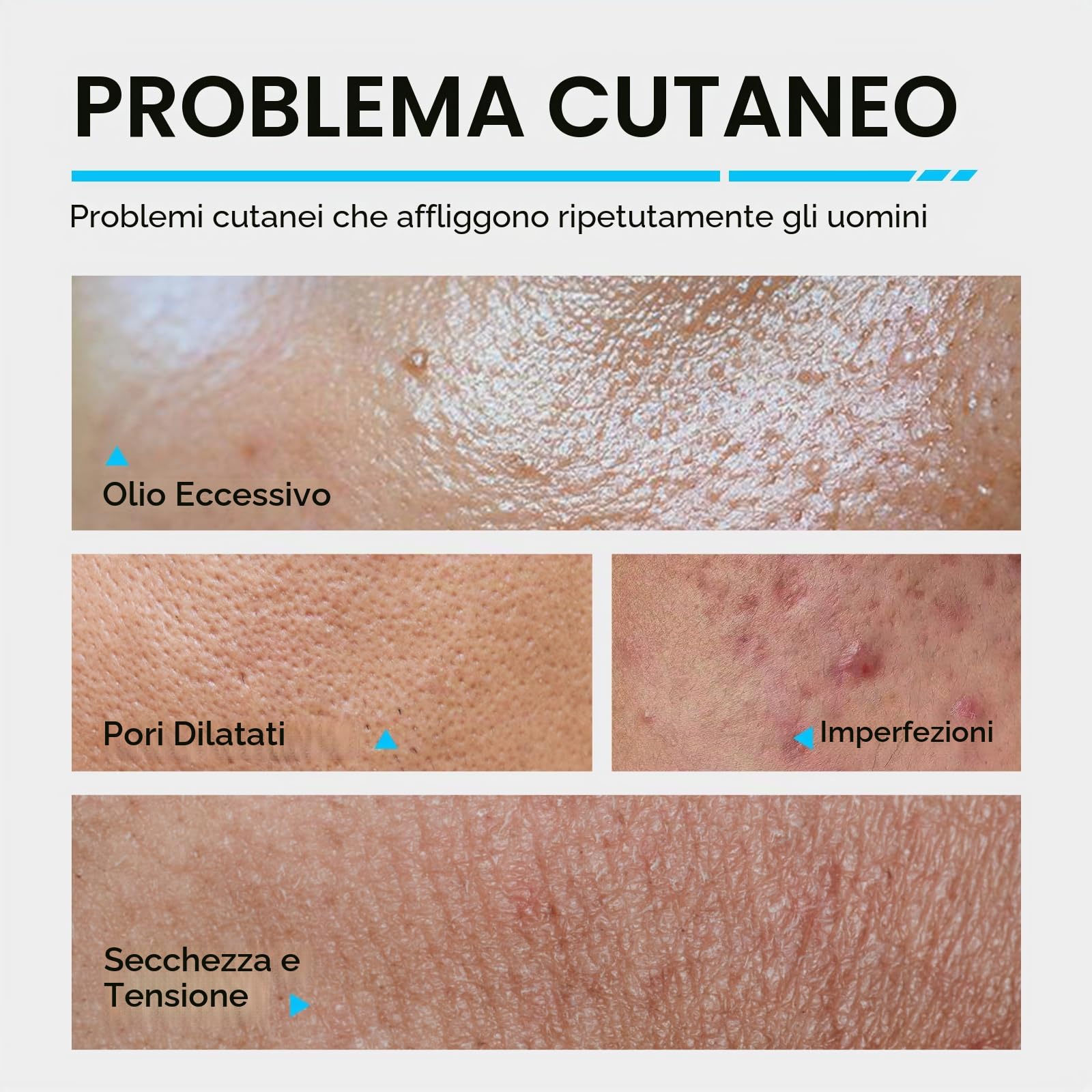 LAIKOU Cura Viso Uomo Kit, 5 pezzi Set per la Cura della Pelle del Viso da Uomo con Detergente Tonico Crema Giorno e Notte BB Cream, Per Pelle Stanca e Spenta, Effetto Idratante e Opacizzante