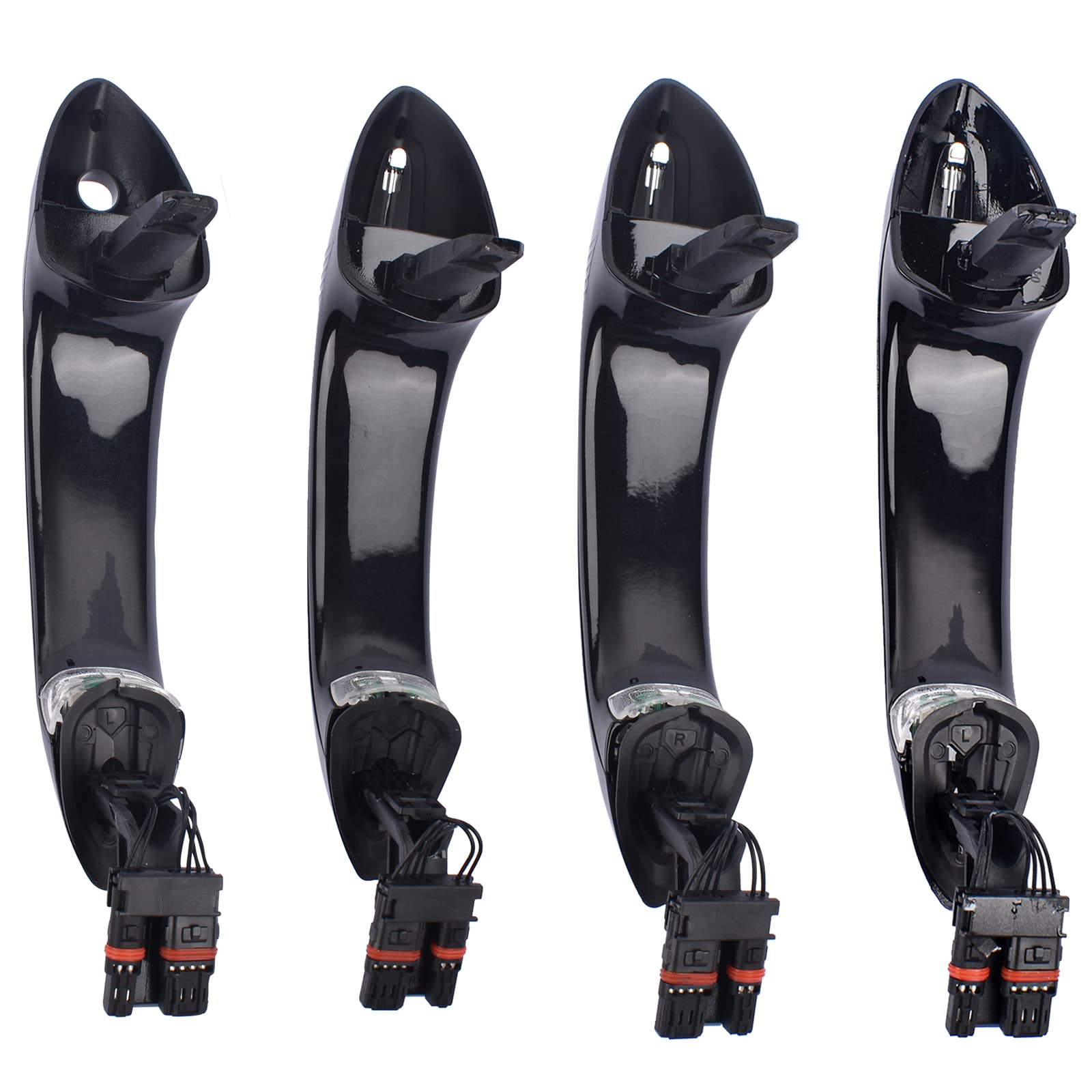 Lot de 4 poignées de porte avant et arrière noires 51217231931/2/3/4 compatibles avec 5' F07 F10 F11, 6' F06 F12 F13, 7' F01 F02 F03 F04