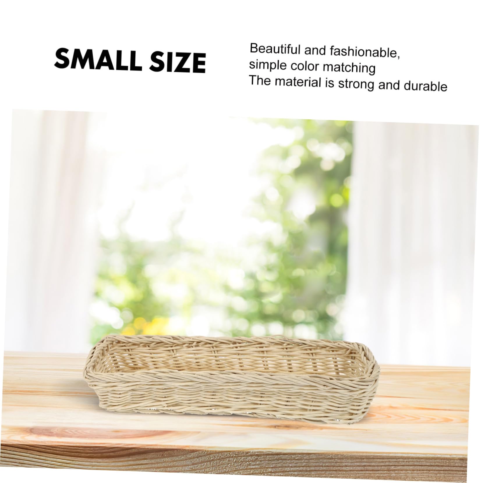 GRIRIW Elegant Wicker Tiered Fruit Basket Rattan Cutlery Basket Wicker Bread for Home Storage Decor