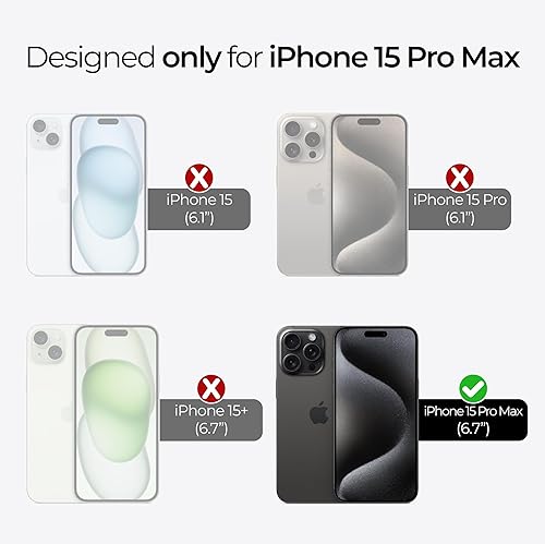 Miniatura 2 de ArmorSuit Paquete de 2 protectores de pantalla para iPhone 15 Pro Max [6.7 pulgadas] Cobertura máxima MilitaryShield HD Clear Film - Fabricado en