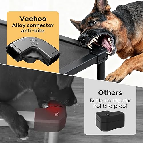 Miniatura 2 de Veehoo Cama elevada para perros a prueba de masticaciones, catre elevado duradero para mascotas con tapete impermeable relleno de algodón de