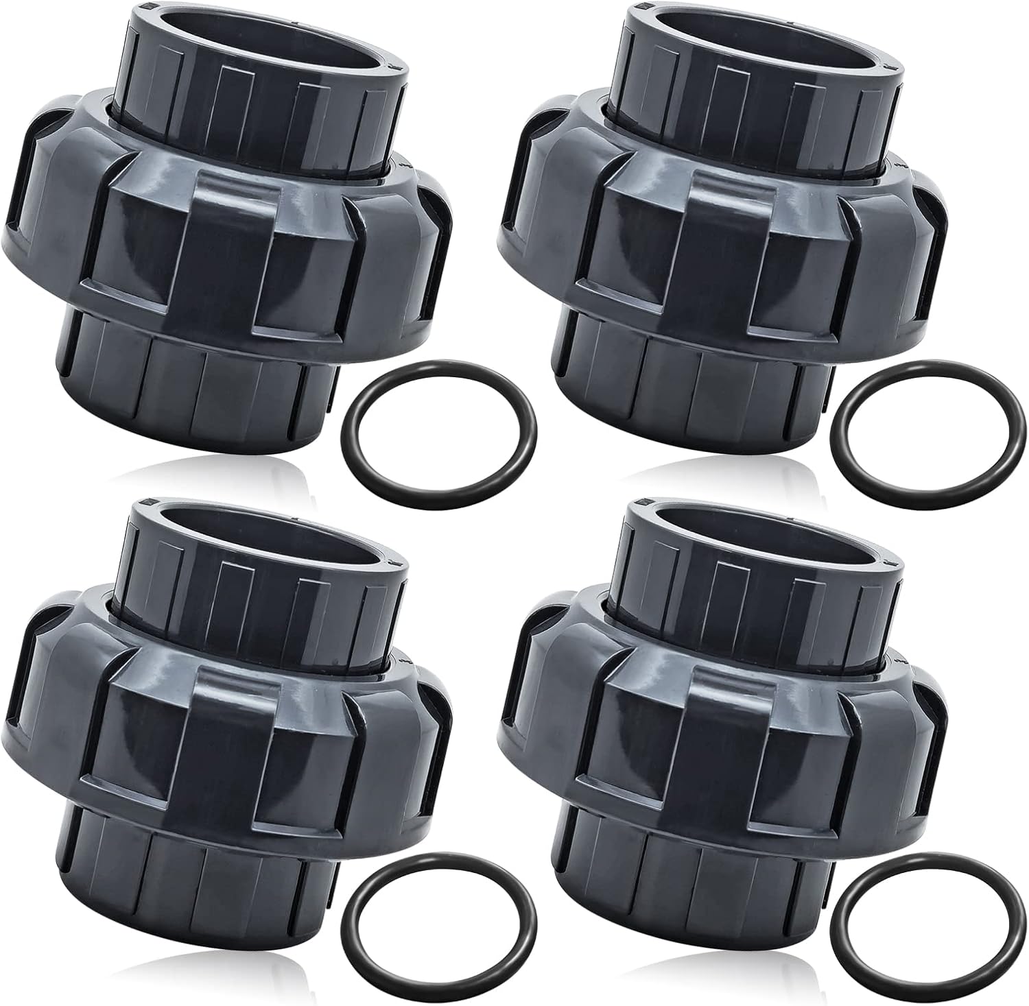 PVC Union Pipe Fitting, 4Pcs 3/4inch Slip Union Coupling