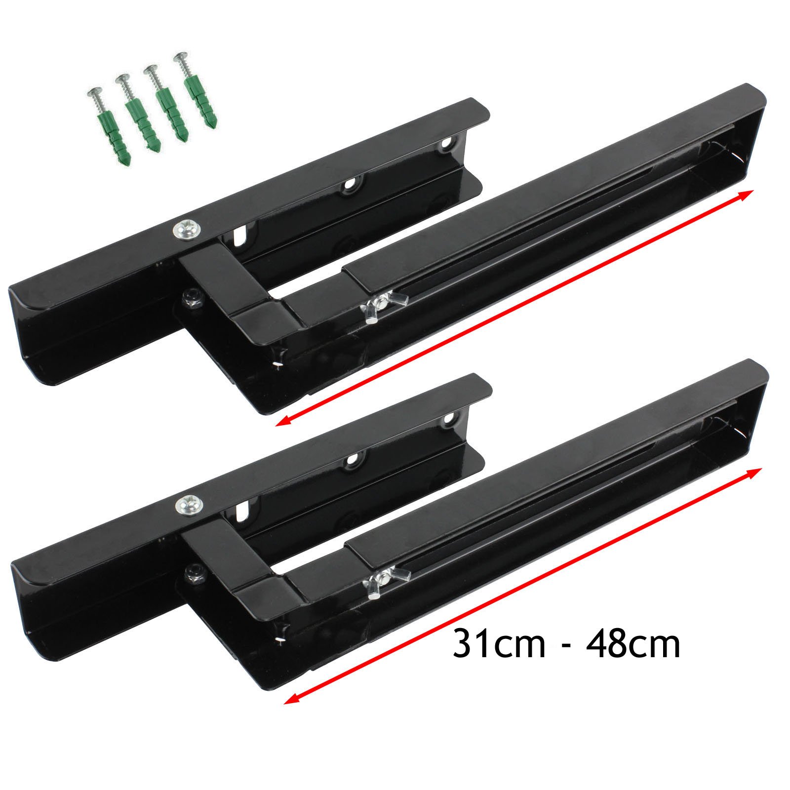 Spares2go Extendable Wall Mounting Brackets For Russell Hobbs Microwave (Silver/Grey