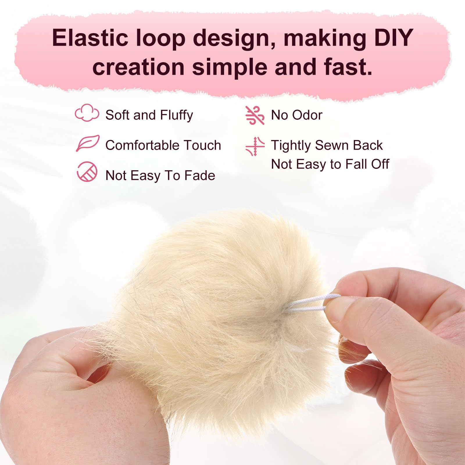 M METERXITY 1-Pack Faux Fur Pom Poms - Image 2