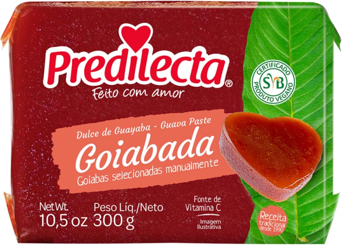 Predilecta Sweet Guava Paste 10.58 oz| Goiabada Predilecta 300G | Brazilian Sweet | Original Farm Recipe, Fruity Texture (1 PACK)