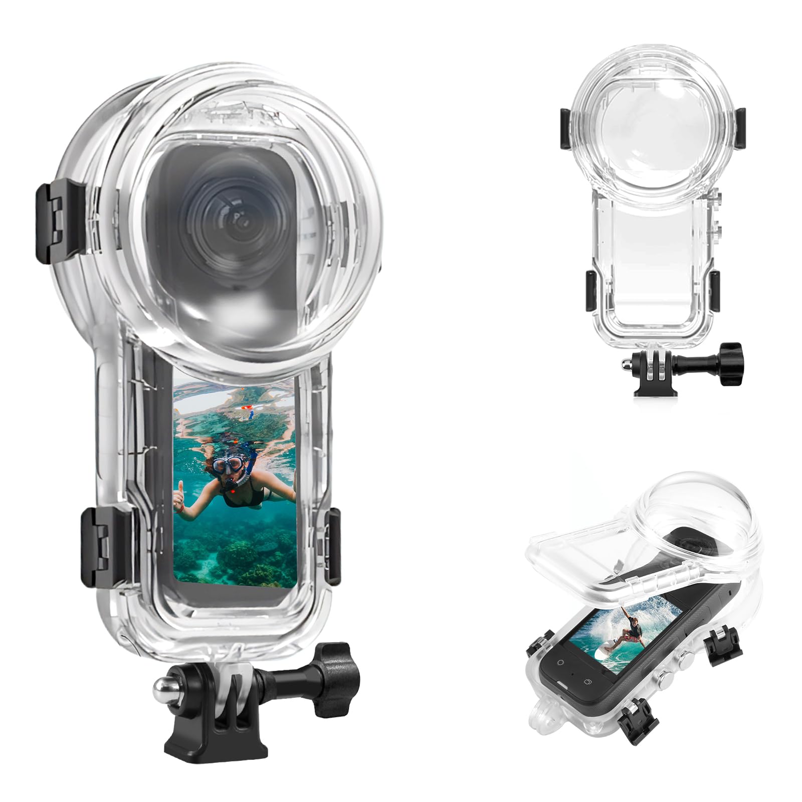 PULUZ 60m Impermeabile Custodia Sigillata Dive Case per Insta360 X5, Protettiva Subacquea Copertura Invisibile Fotografia a 360 Gradi Accessori