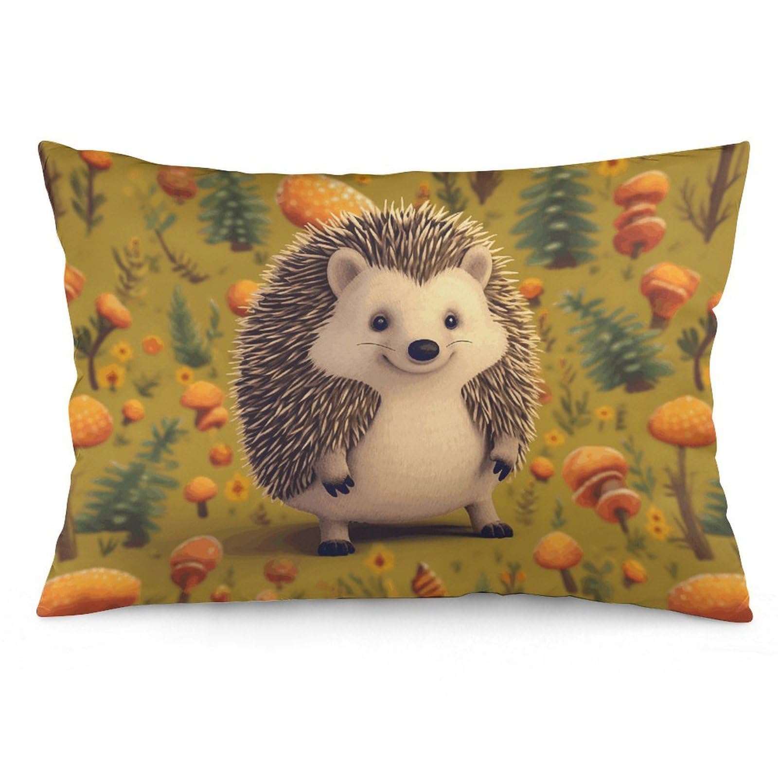 2 Pack Pillow Cases for Hair and Skin, Soft Breathable Pillow Case Covers with Hidden Zipper, Hedgehog Pillowcase 16 "x24 Pillow Covers for Sleeping Gift