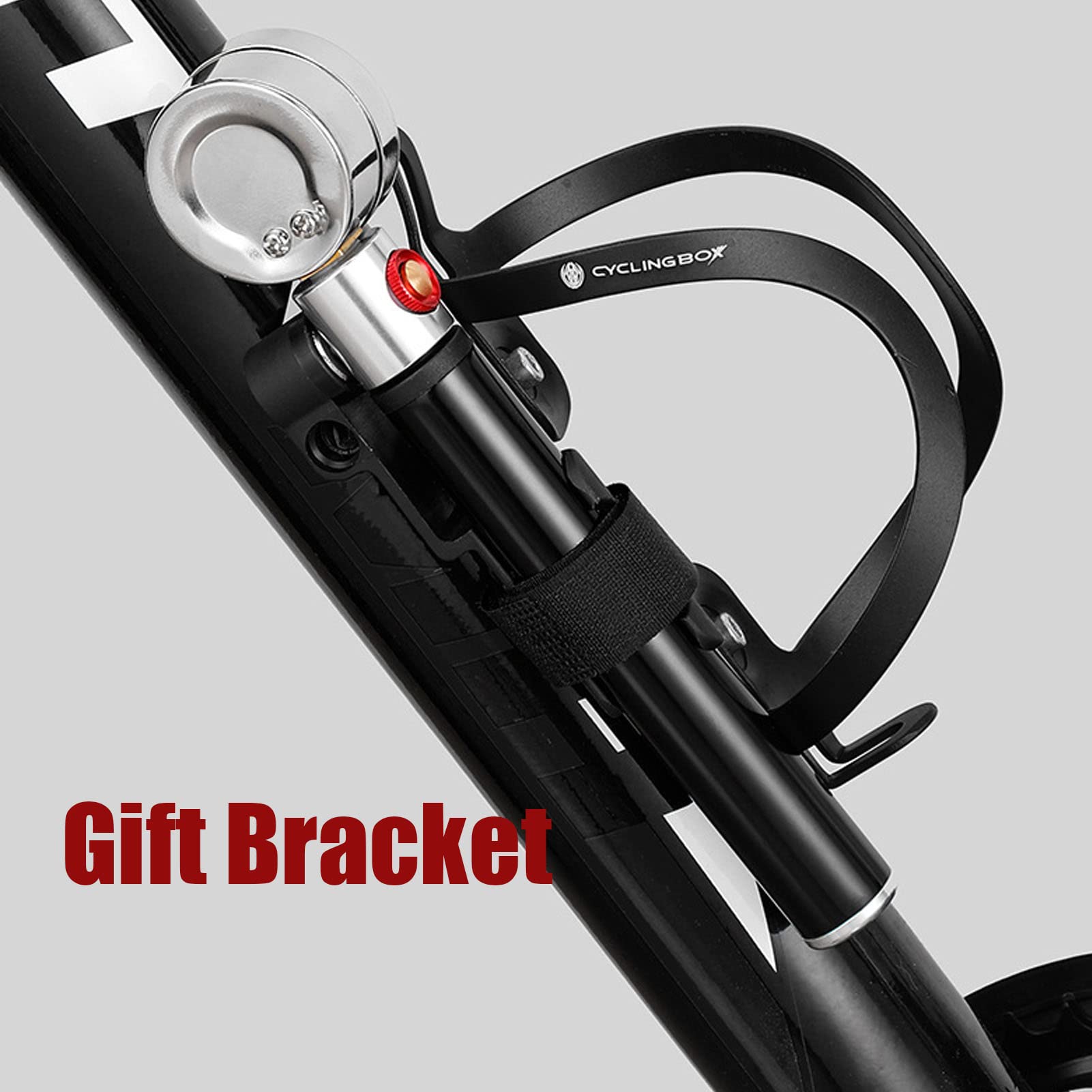 Mini pompa da bicicletta, pompa da bicicletta, adatta per le pompe da bicicletta con valvola e valvola per tutte le biciclette e l'anello di nuoto di calcio di pallacanestro ecc. Può essere installato