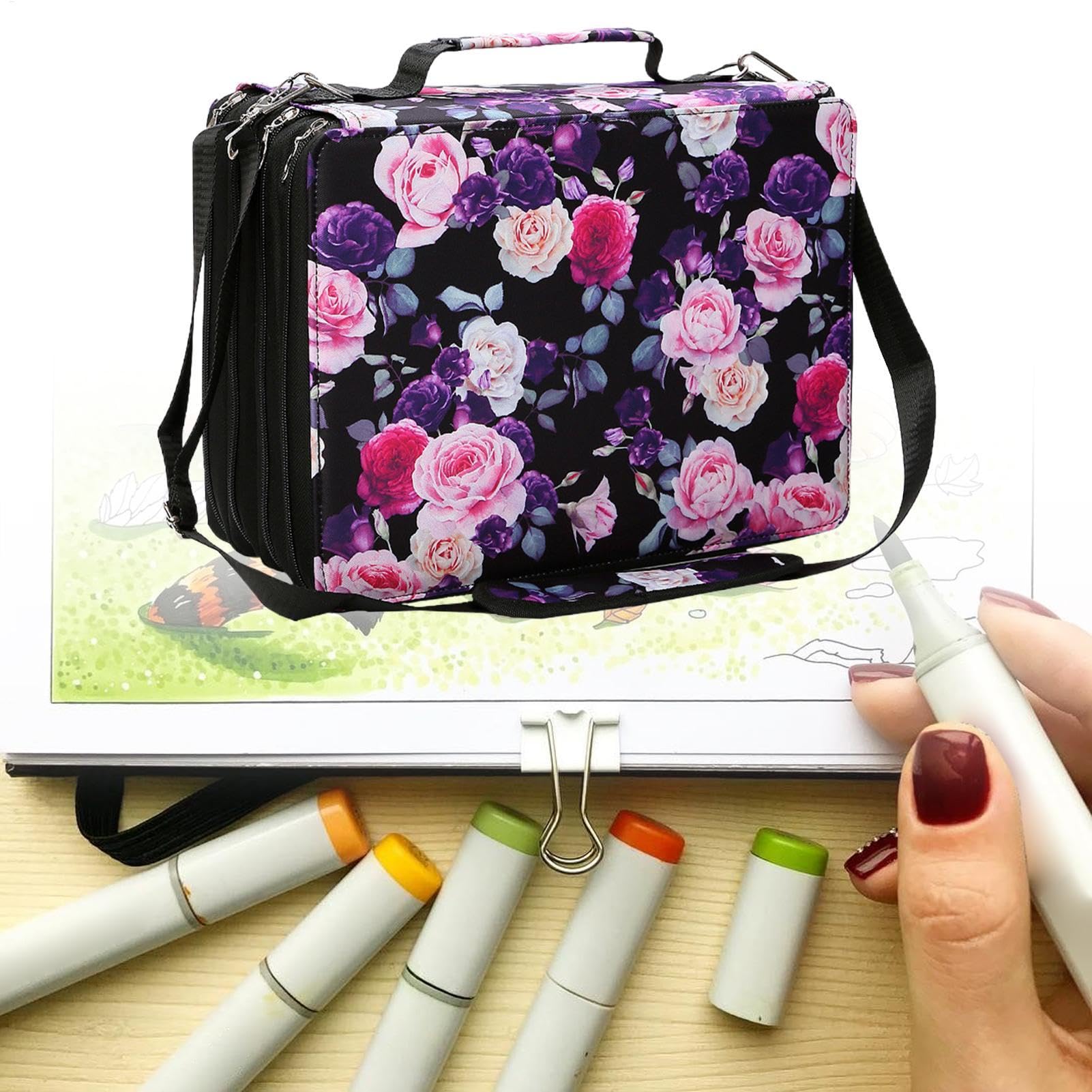 Astuccio Porta Pennarelli Grande Capacità Portatile Matite Acquerellabili | Portamatite Scatola Arte E Hobby, Contenitore Cancelleria, Portapennelli Trucco, Astuccio Penne Gel, Materiale