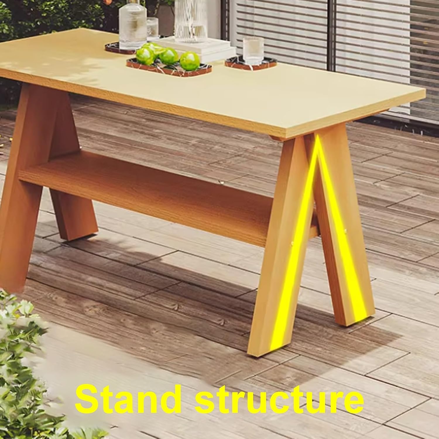 Wood Porch Bench, Park Benches, Garden Bench, Patio Bench, Outdoor Benches Weatherproof for Front Porch, Sunroom, Driveway(Bench,Natural_120CM)