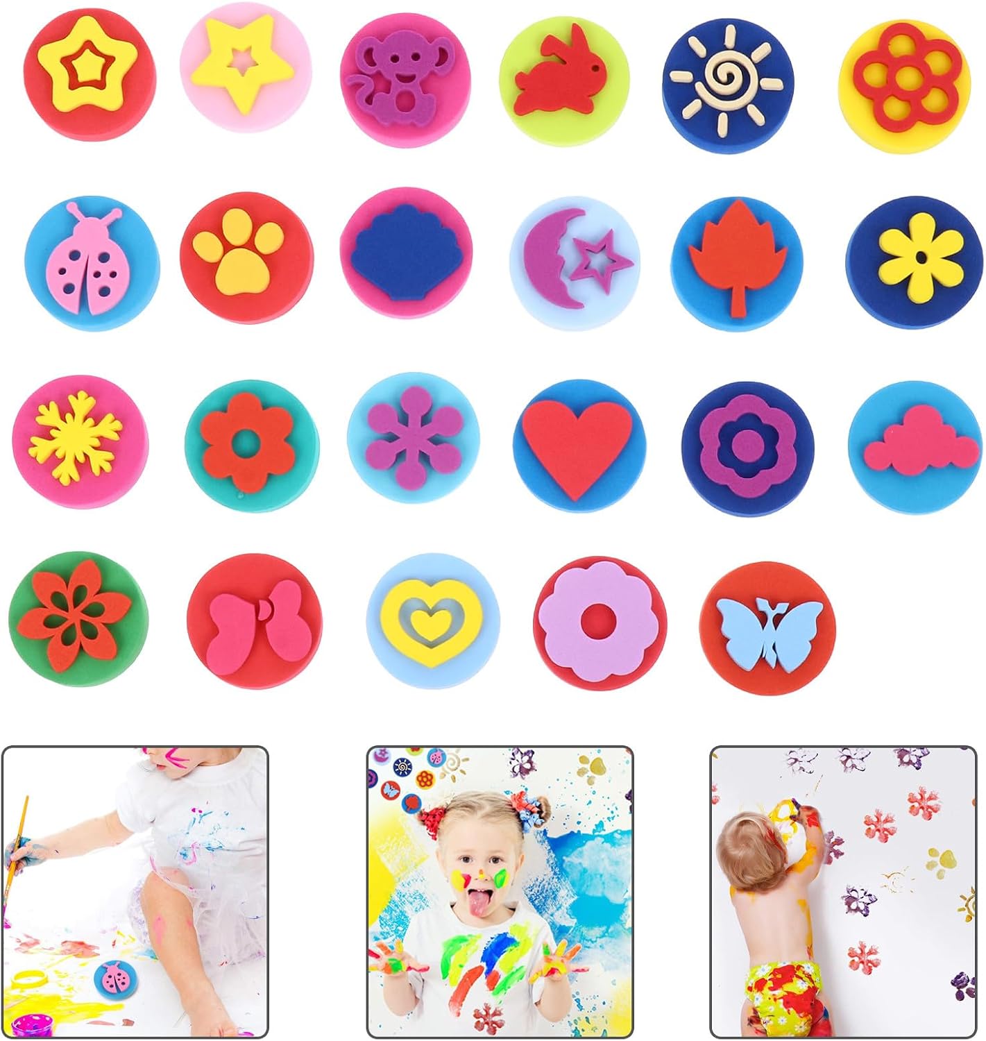 Dual Sided EVA Graffiti Stamps Boys and Art Sponge Set for Preschool Painting and Creative Shape Designs