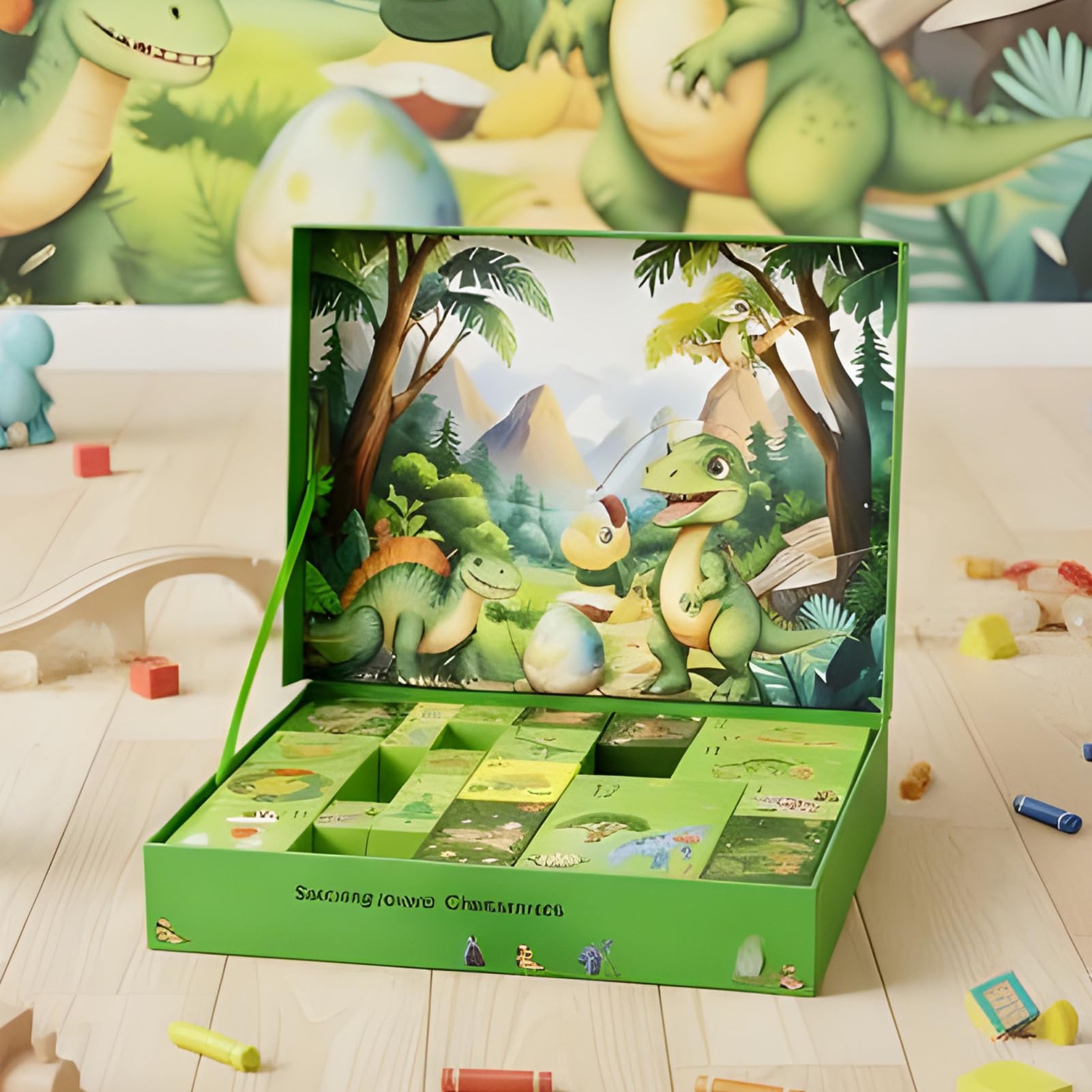 Dinosaurier Adventskalender Weihnachten 2025 24 Tage Spielzeugfahrzeug | Kinder Auto Spielzeug Countdown Kalender für Kinder Sammler Wohnzimmer Schlafzimmer Studierzimmer Partygastgeschenk Winterf